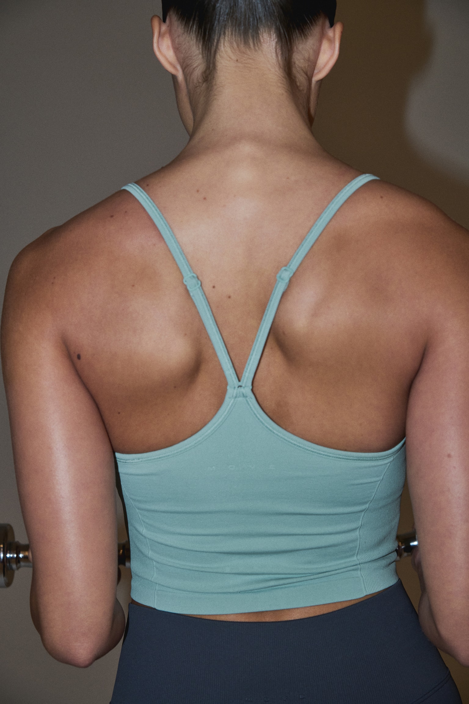 Seamless Sports top with DryMove™ - Light turquoise/Black/Brown/Dark grey - 8