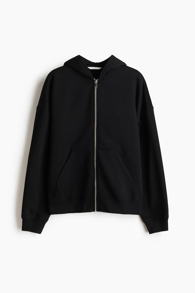 Hooded Jacket - Black/Dusty purple melange - 1