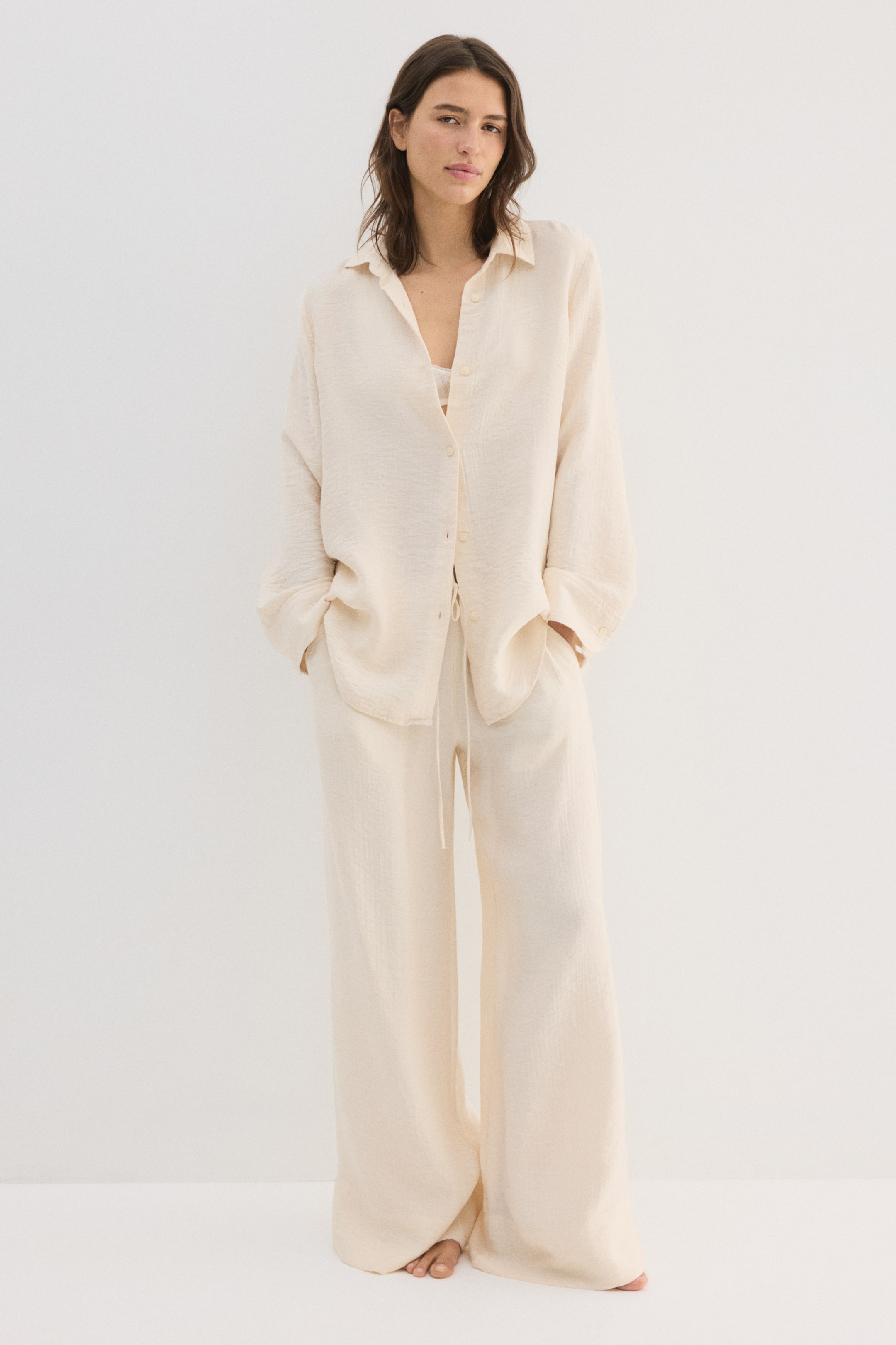 Crinkled Viscose-Blend Shirt