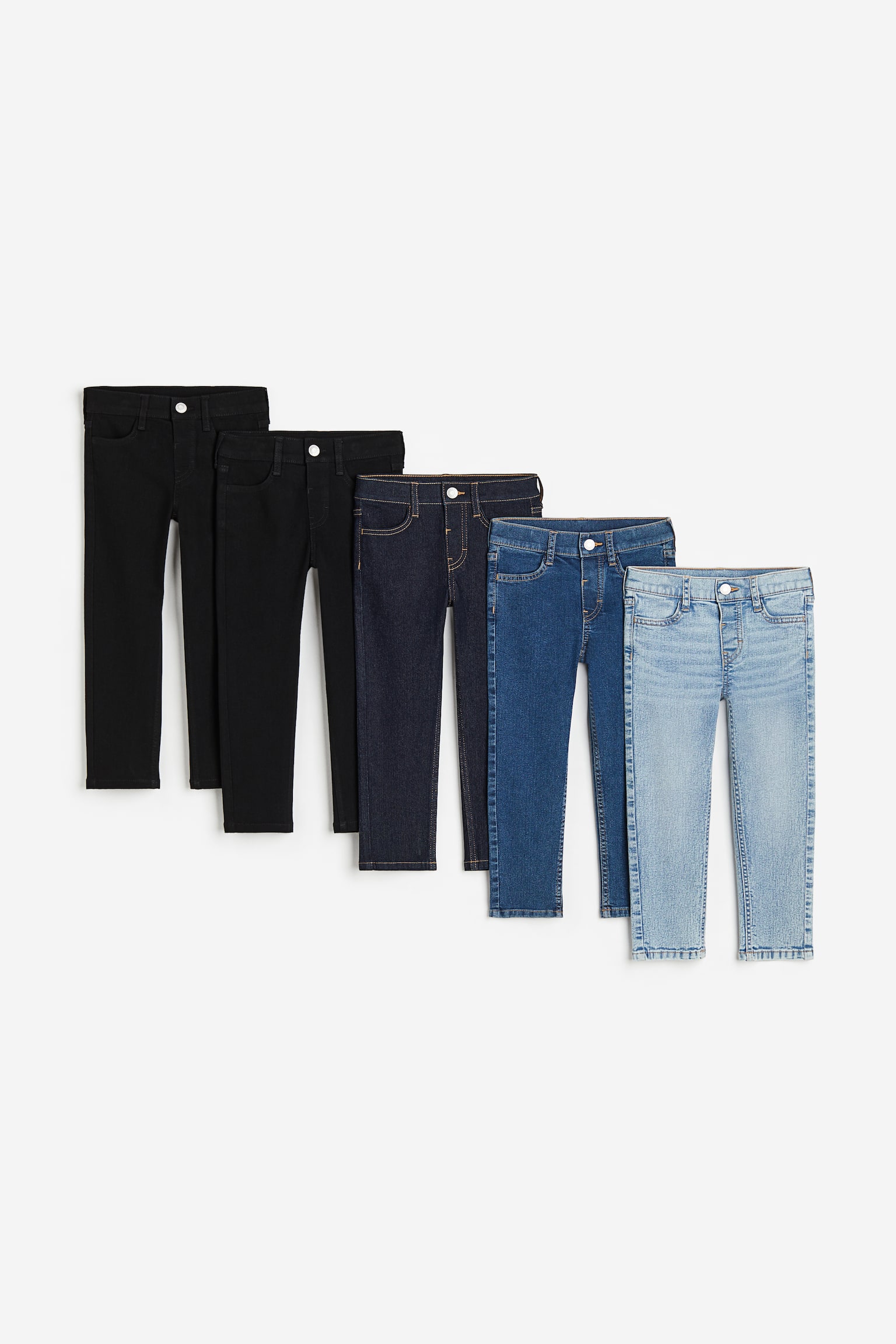 5-pack Slim Fit Jeans - Denim blue/Black/Black/Denim blue - 1