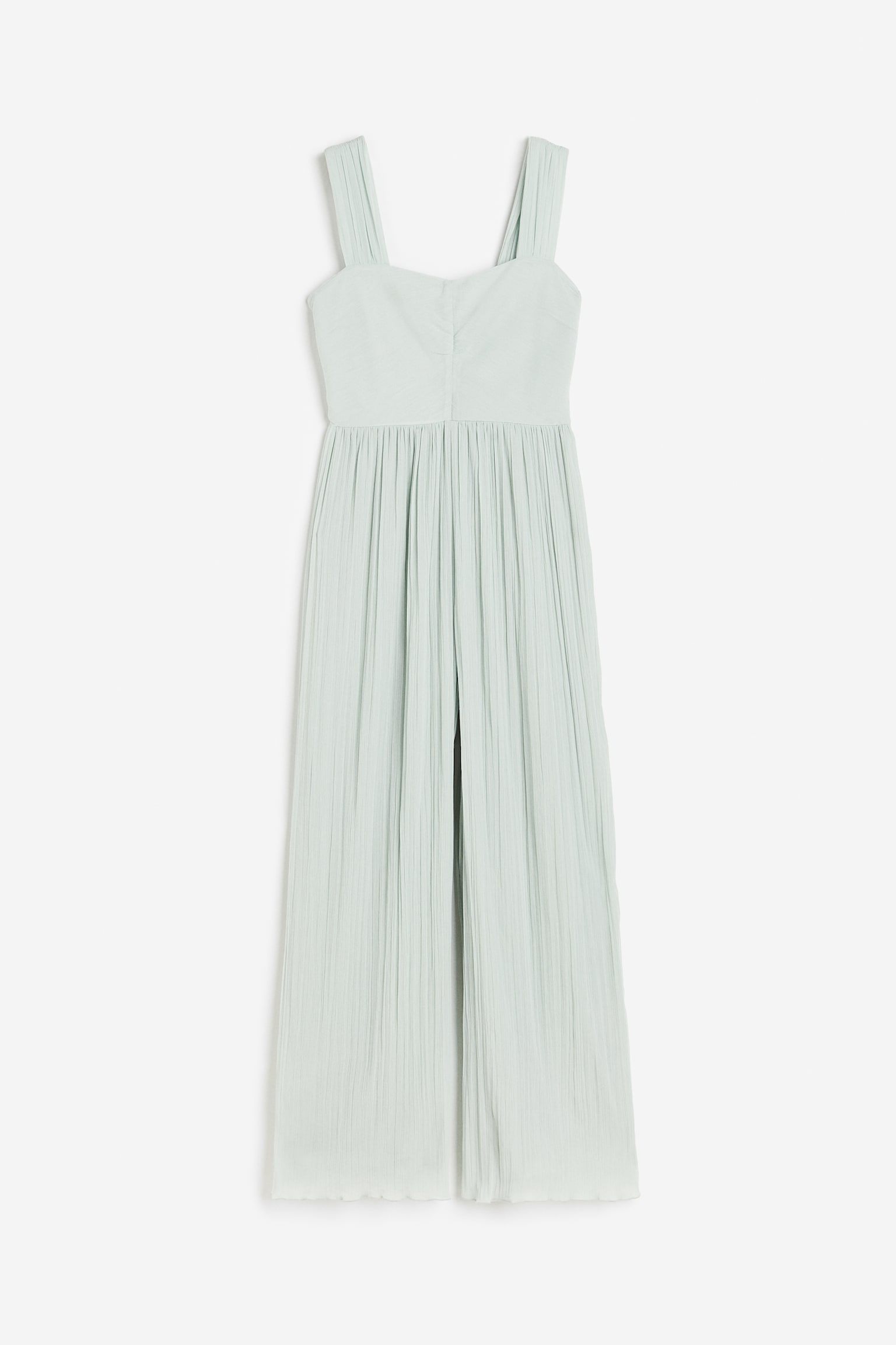 Pleated chiffon jumpsuit - Mint green - 1