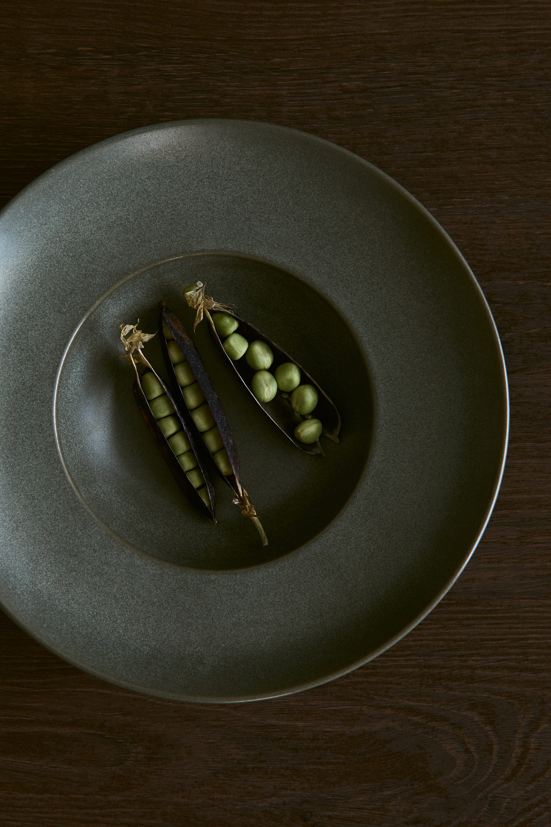 Set van 2 kleine diepe borden met reactief glazuur - Dusty groen/Beige/Lichtbeige/Zwart