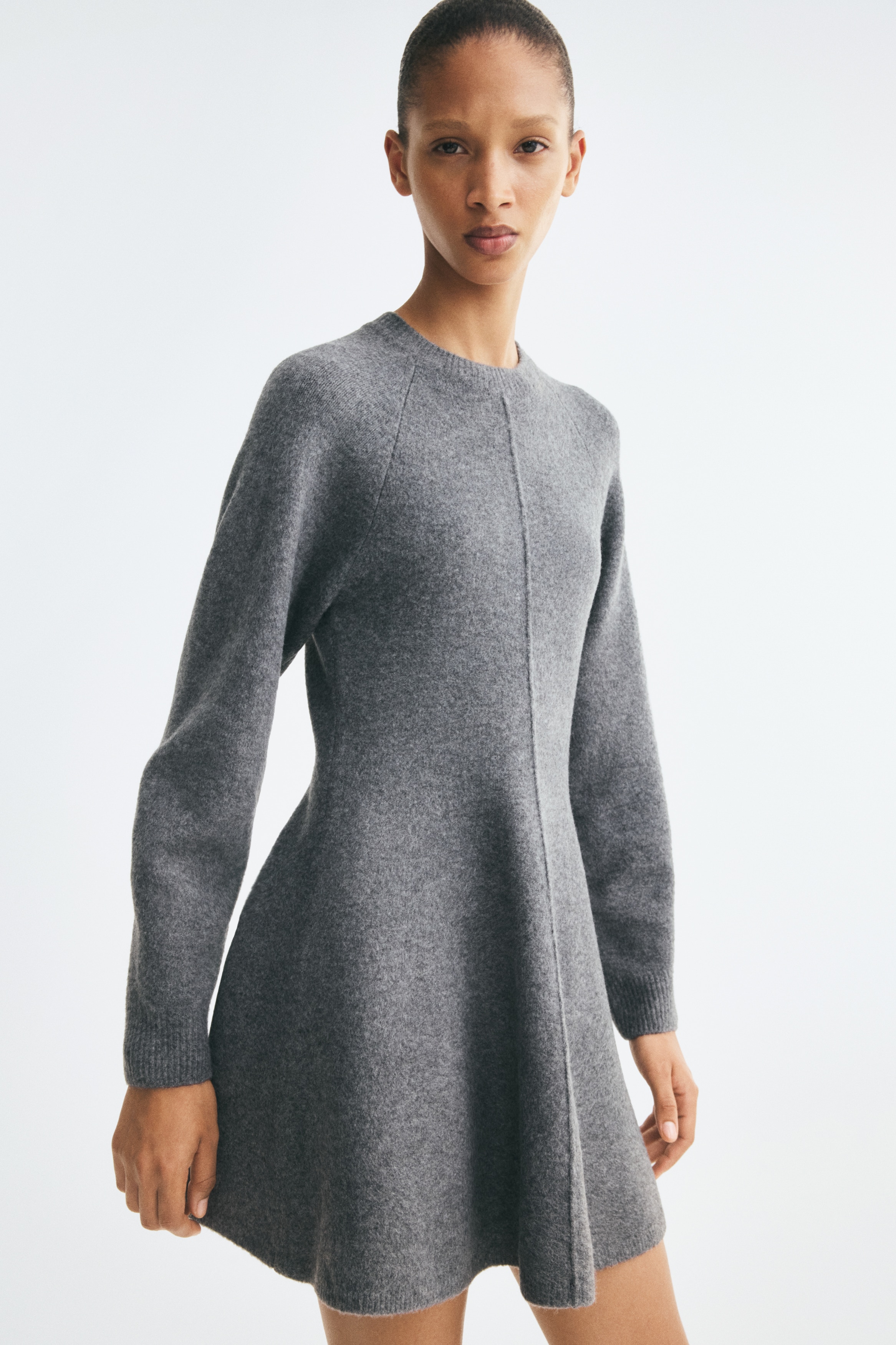 Knitted flared-skirt dressModel