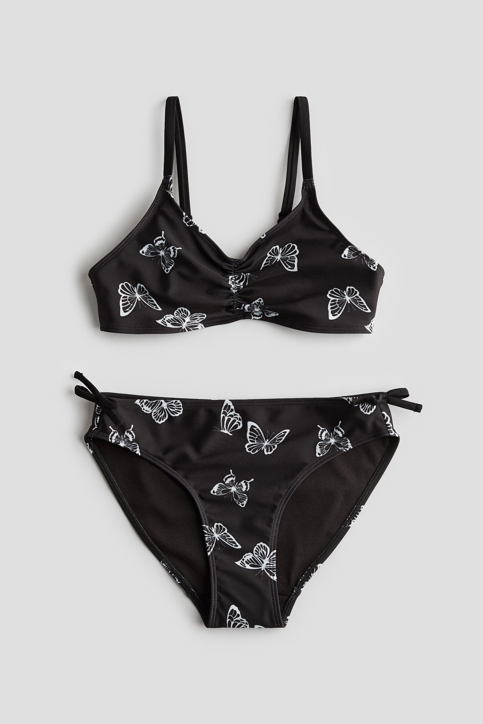 Bow-detail bikini - Black/Butterflies - 1