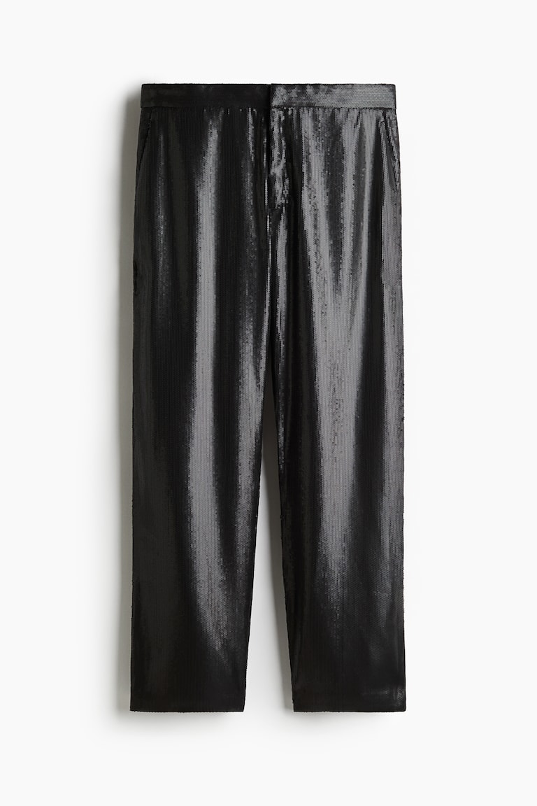 Pantalon à sequins Relaxed Fit Noir HOMME H&M FR