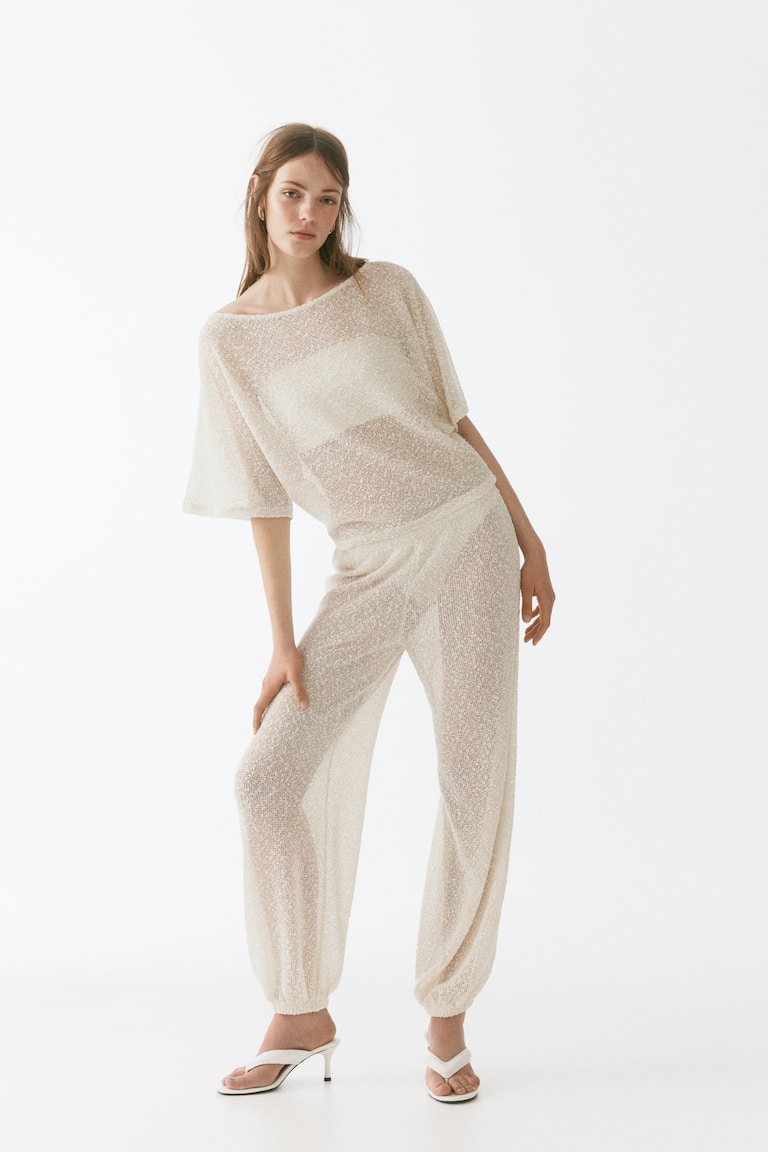Svetlucave pletene pantalone