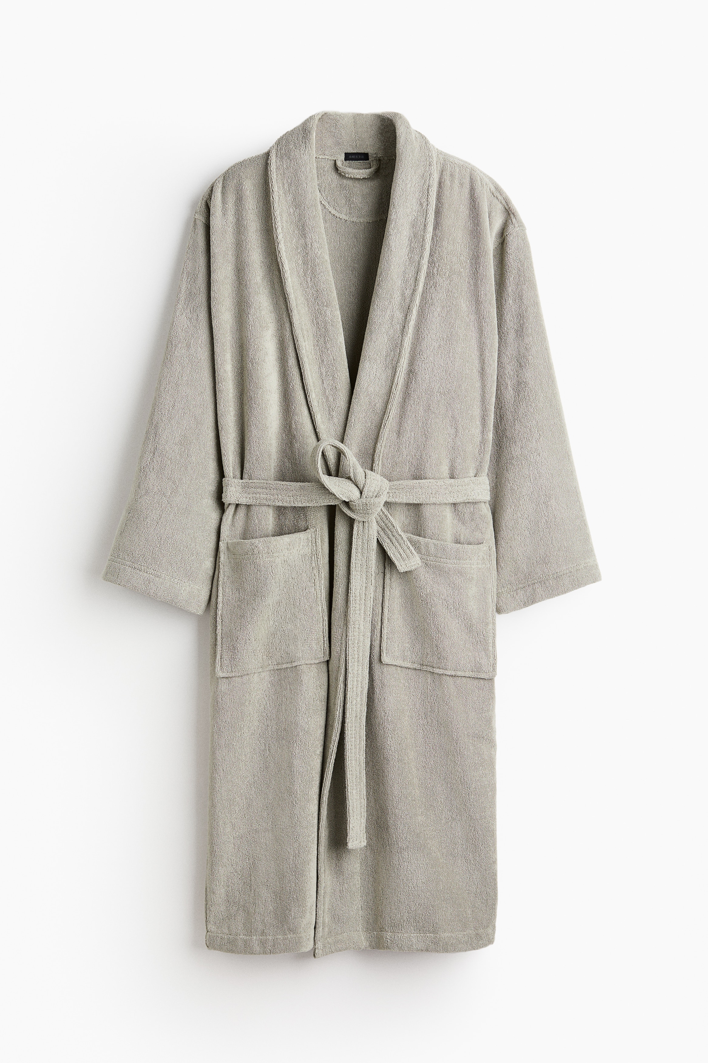 Szlafrok z bawełnianej frotte - Jasna zieleń khaki/Pudroworóżowy/Jasny zakurzony błękit/Zakurzony brąz/Zielony/Jasny brązowoszary/Biały