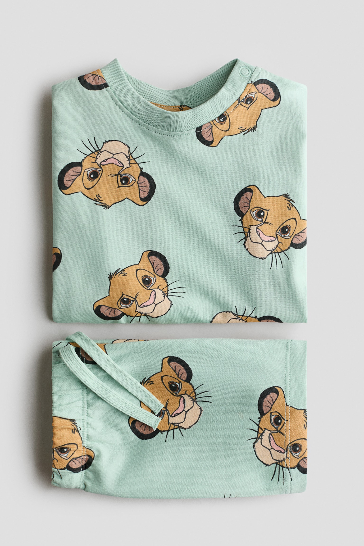 2-piece printed set - Mint green/The Lion King/White/Mickey Mouse - 2