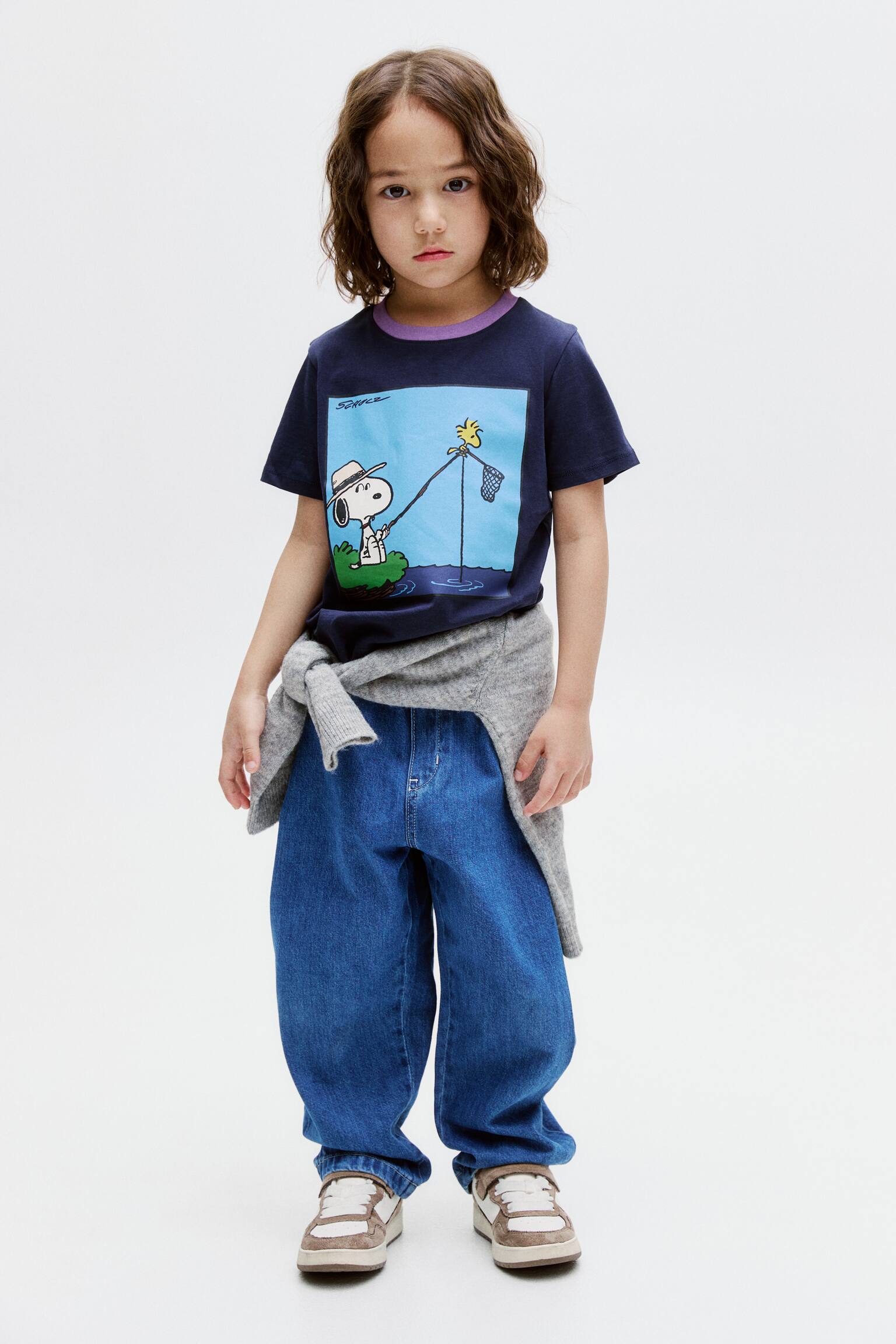 Áo thun in hình - Màu xanh tím than/Snoopy/Màu vàng/Snoopy/Màu xanh dương sáng/Snoopy/Màu kem/Snoopy - 5