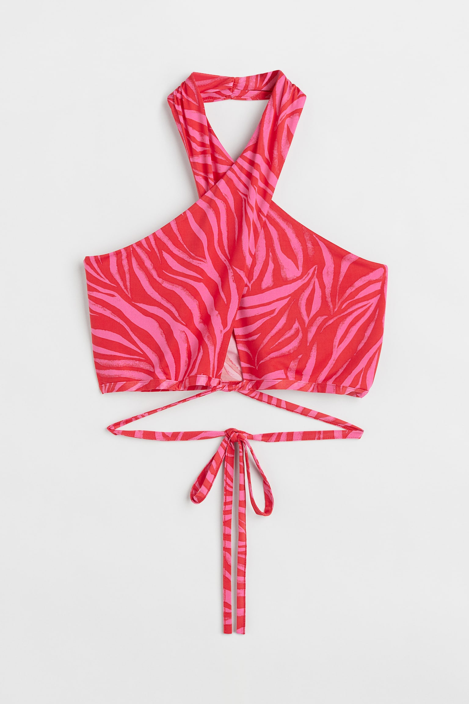 Halterneck Crop Top - Red/Zebra print/Black - 1