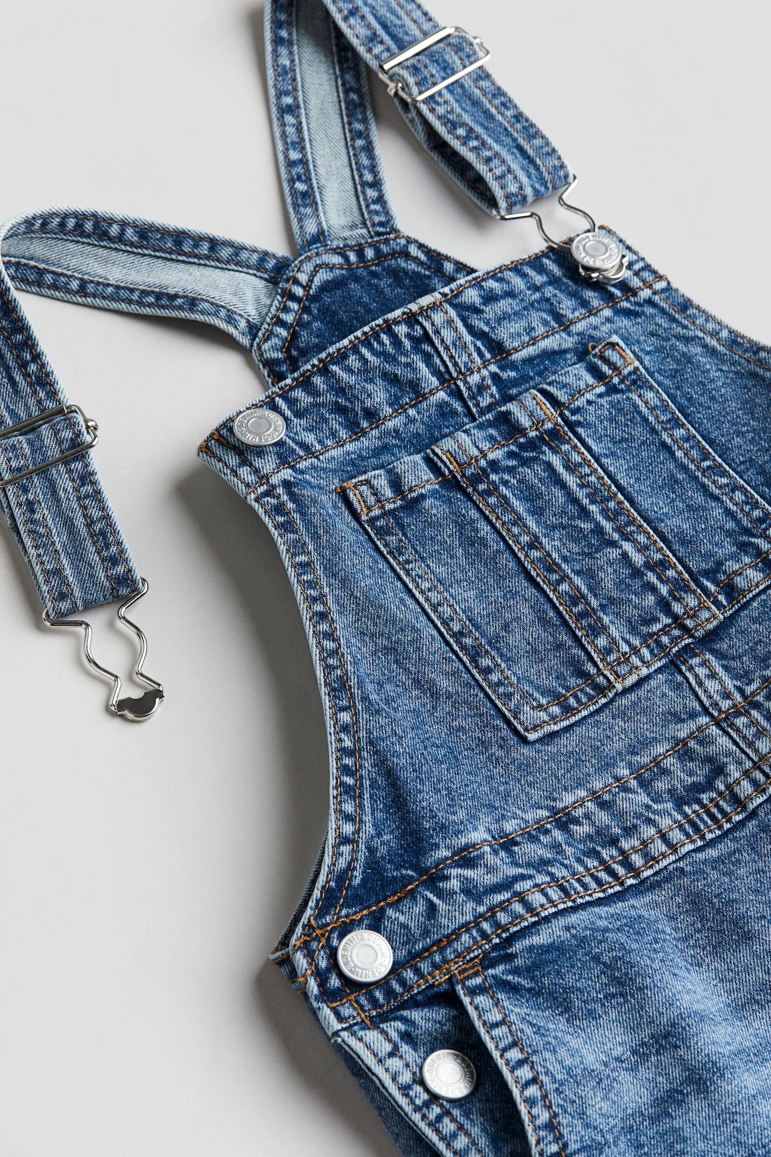 Denim Dungaree Shorts - Denim blue - 5