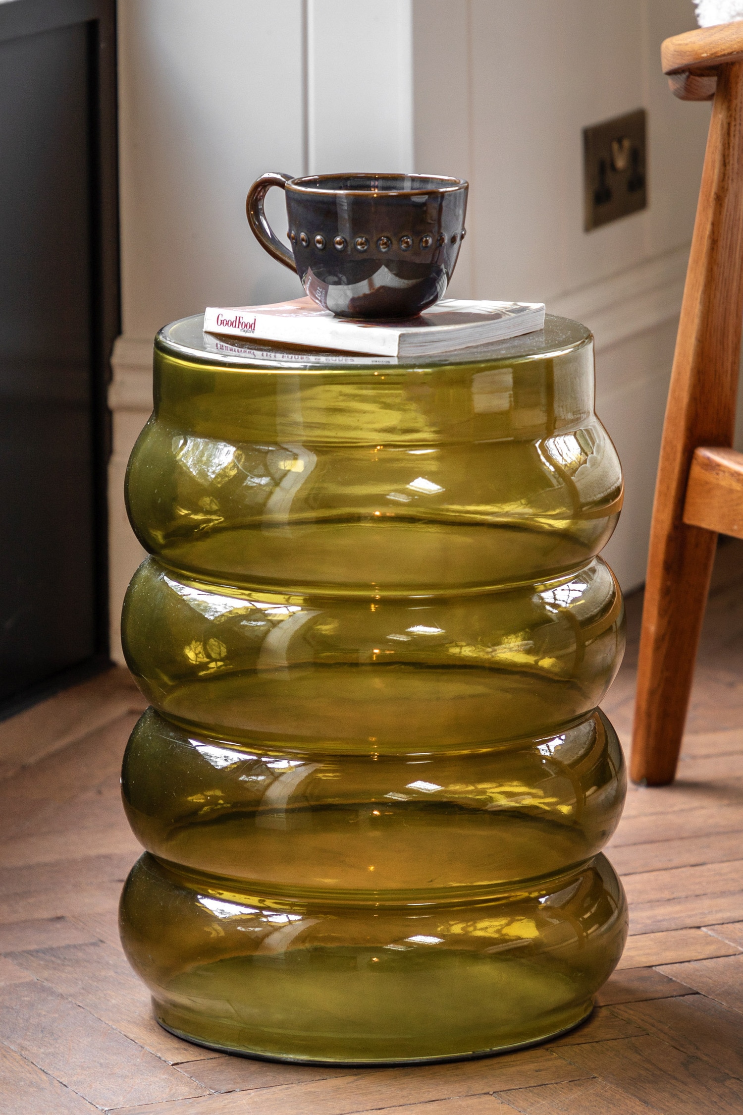 Glass Side Table - Forest