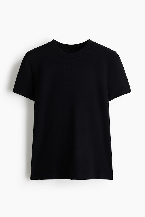 Женские футболки H&M Ribbed Viscose T-Shirt