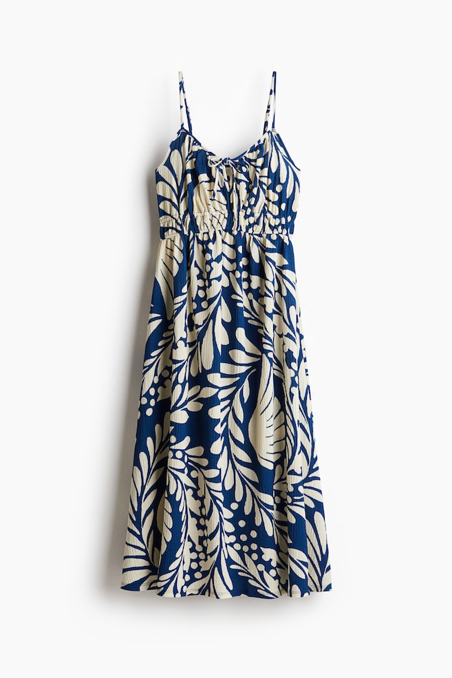 Vestido de punto efecto arrugado - Azul/Estampado blanco/Amarillo/Negro/Estampado/Rojo - 1
