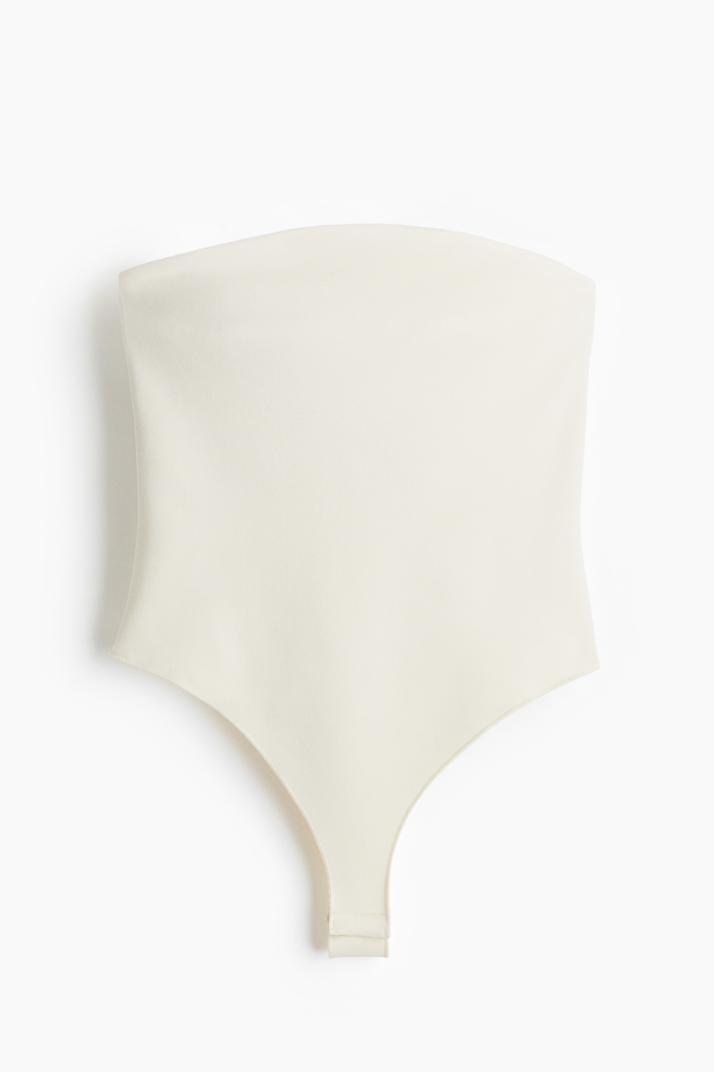 Bandeau Thong Bodysuit - White/Dark brown
