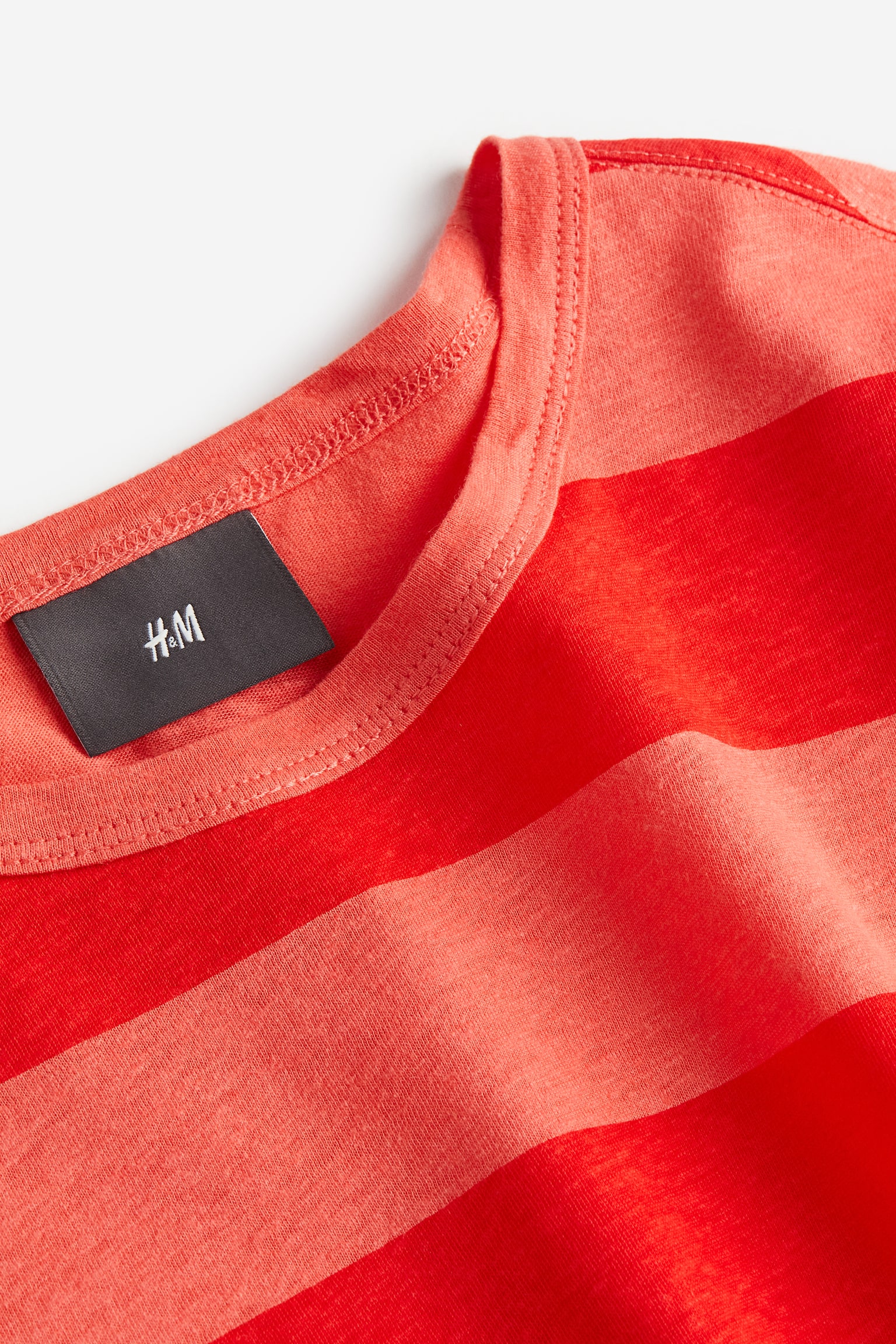 Regular Fit Linen-blend T-shirt - Red/Striped - 2