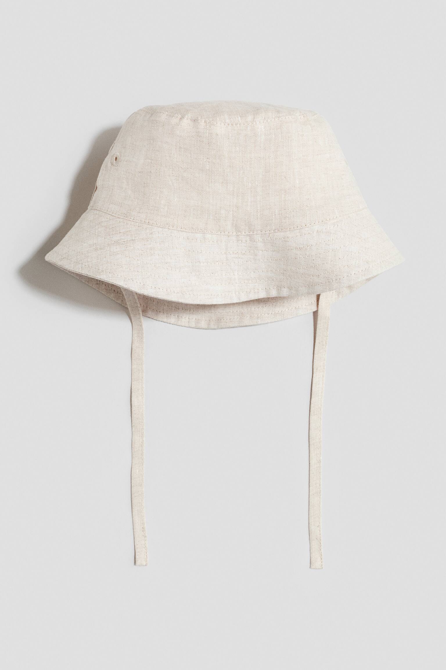 Linen bucket hat - Light beige - 1