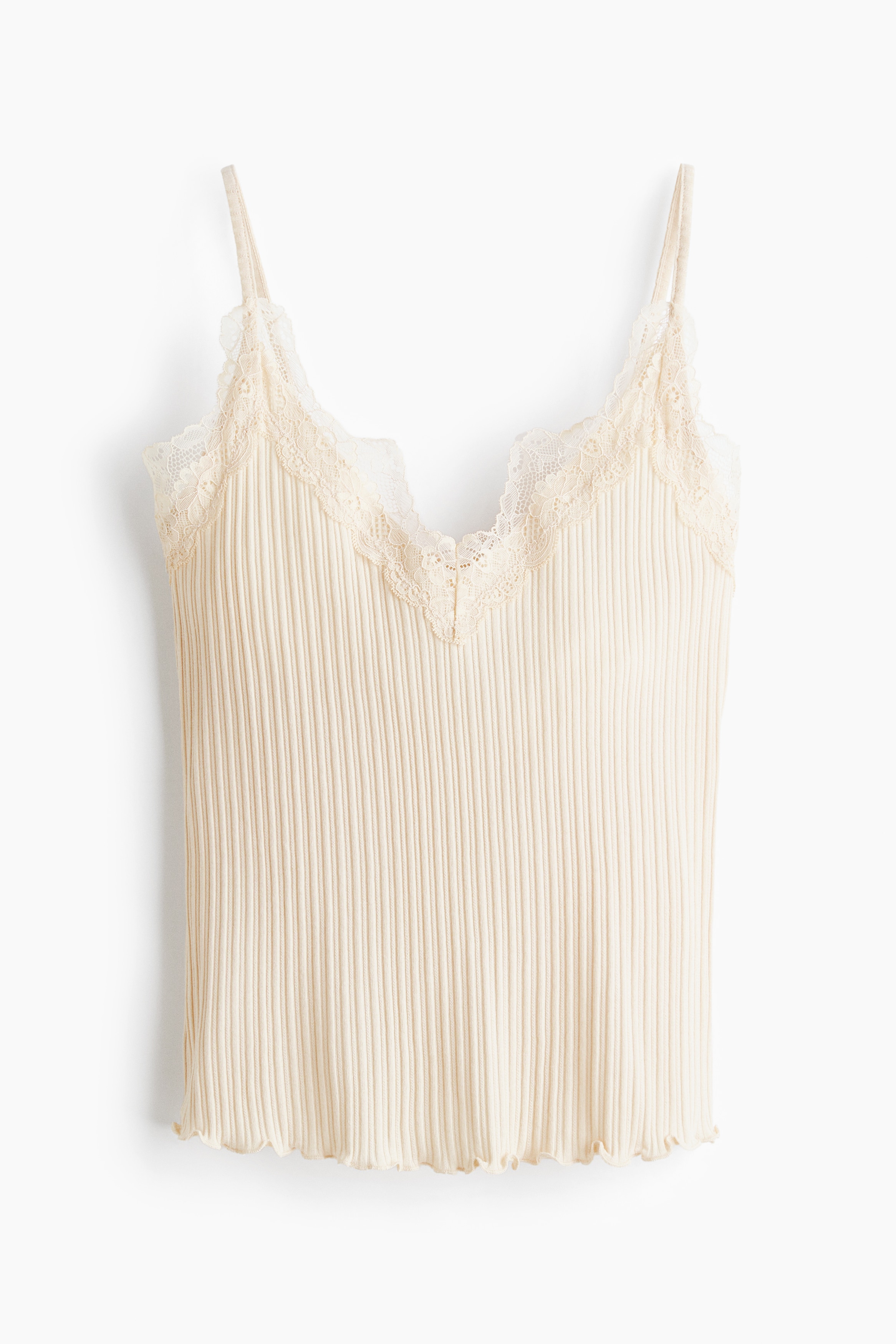 Haut en tricot pointelle avec dentelle