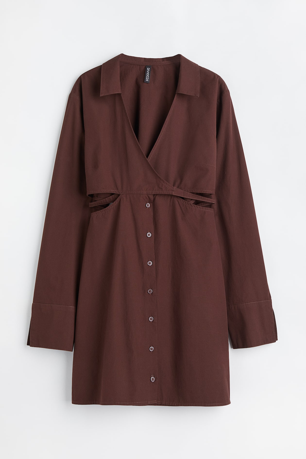 Women's Dark brown Cotton poplin dress | H&M GB