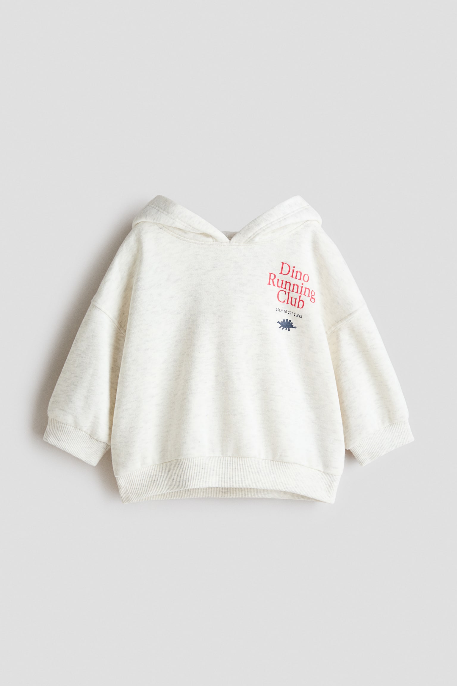 Kapüşonlu ve Baskılı Üst - Açık gri/Dino Running