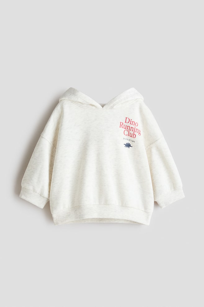 Hoodie mit Print - Hellgrau/Dino Running - 1