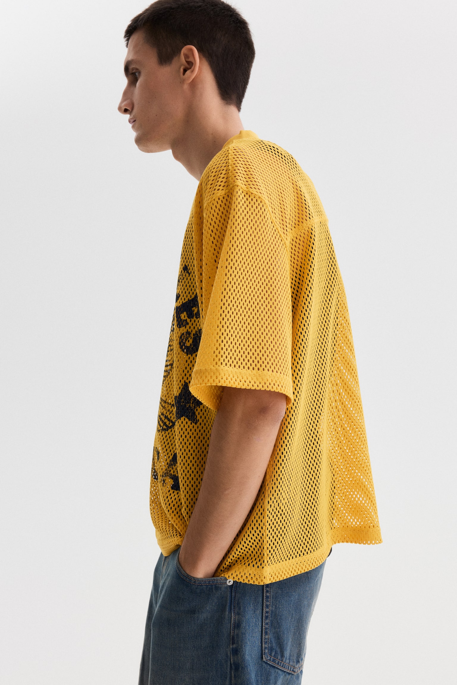 Oversized Fit Printed mesh t-shirt - Yellow/Los Angeles/Dark teal/22/Black/West Coast - 3