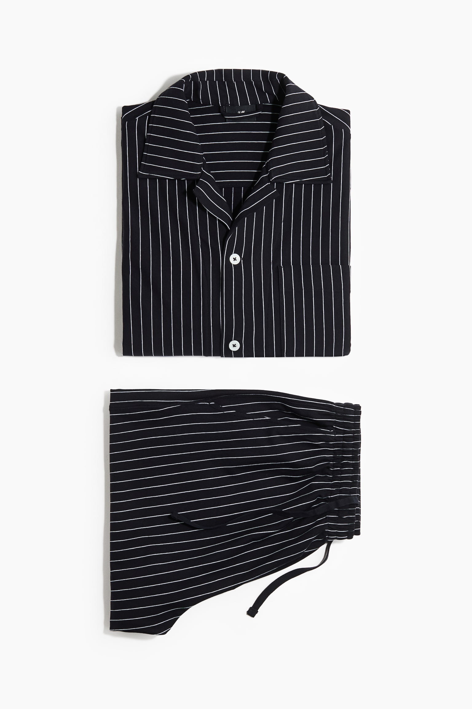 2-piece cotton loungewear set - Navy blue/Striped