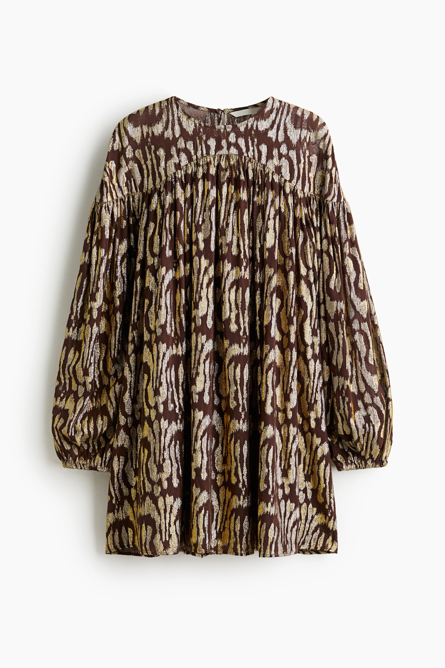 Женское платье H&M Oversized Jacquard-Weave, цвет: Тёмный коричневый — фото 1