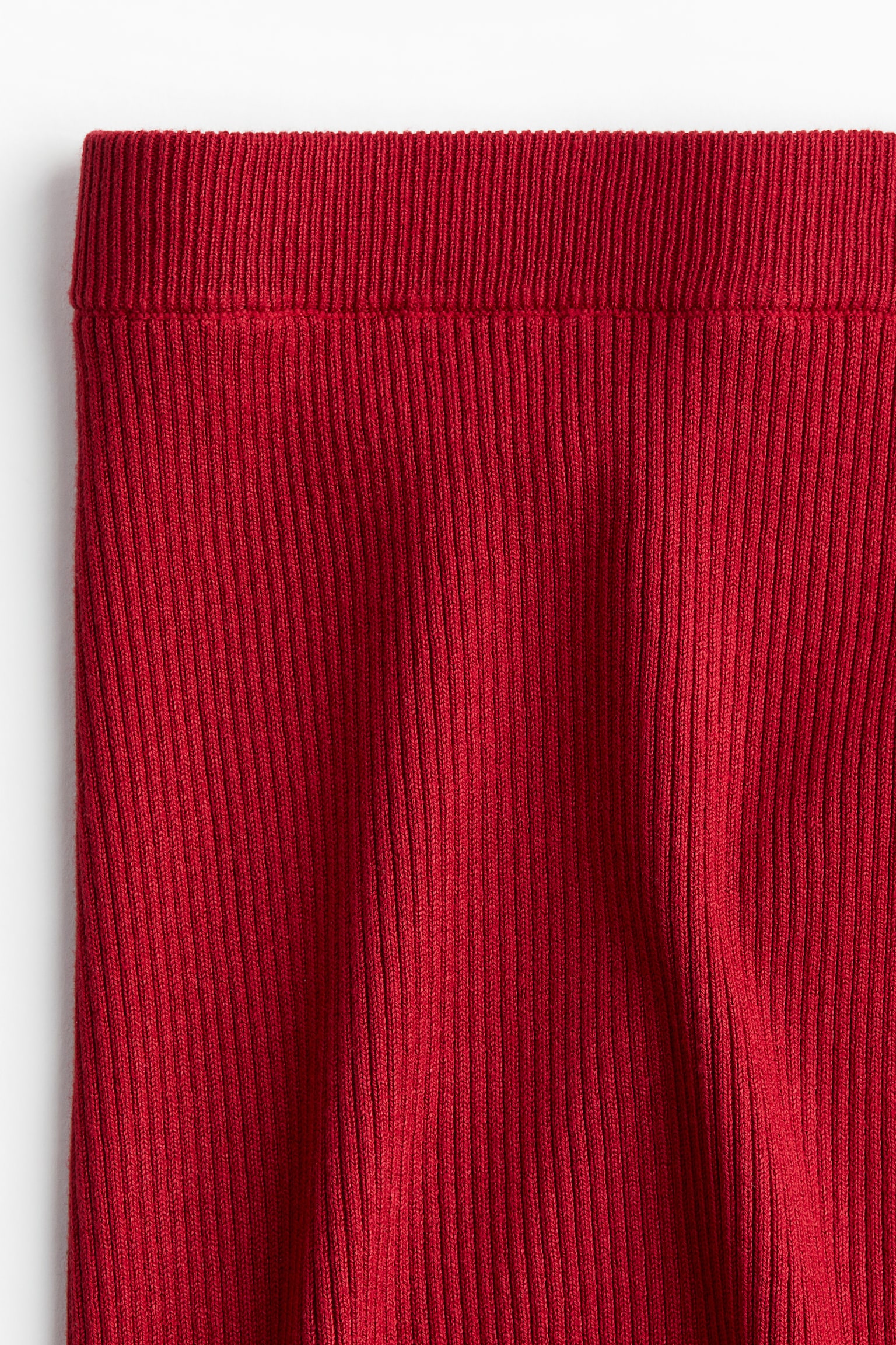 Rib-knit pencil skirt - Red/Dark brown - 4