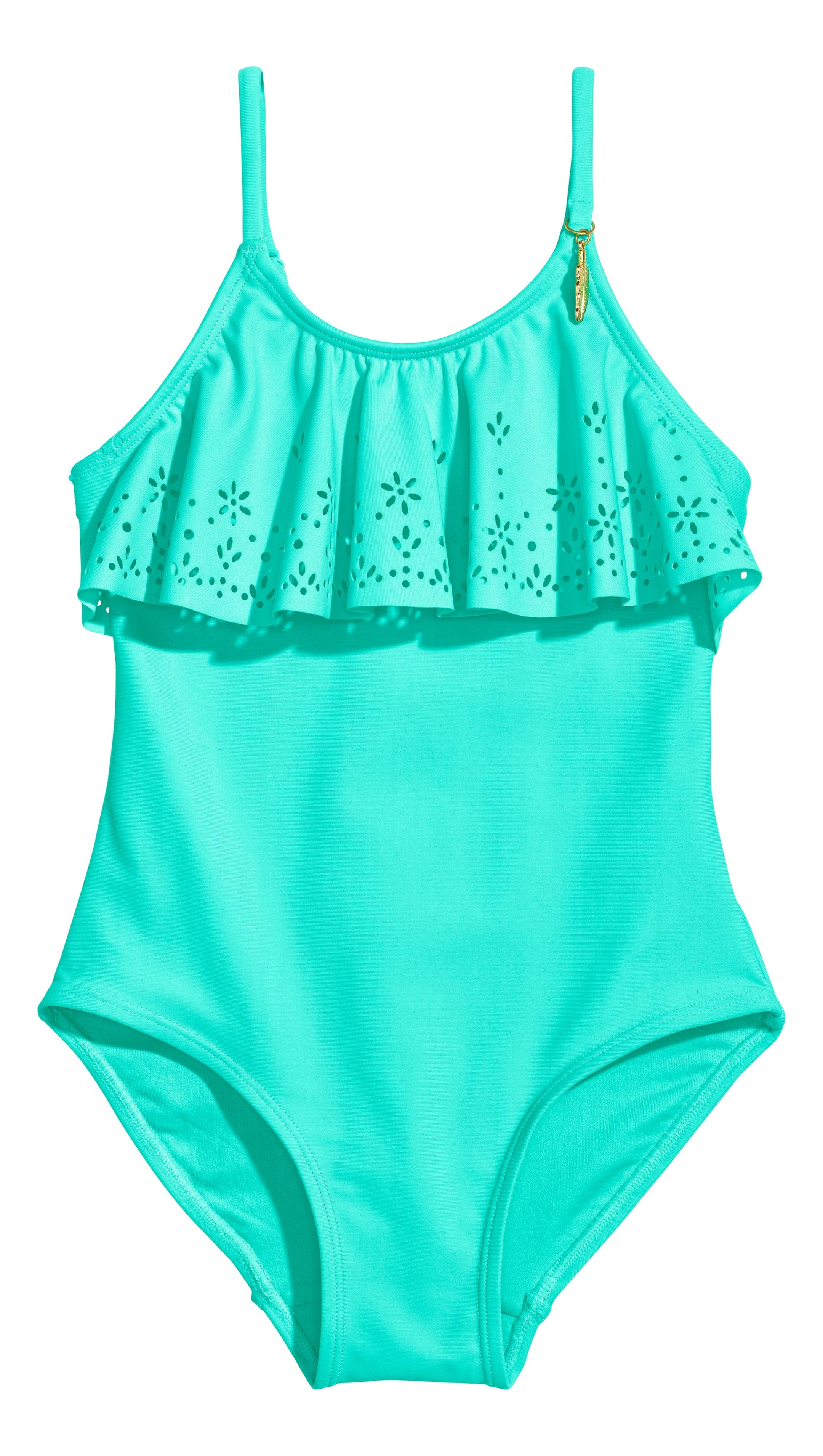 View larger image: Frill-trimmed swimsuit - Turquoise - Kids | H&M GB 1