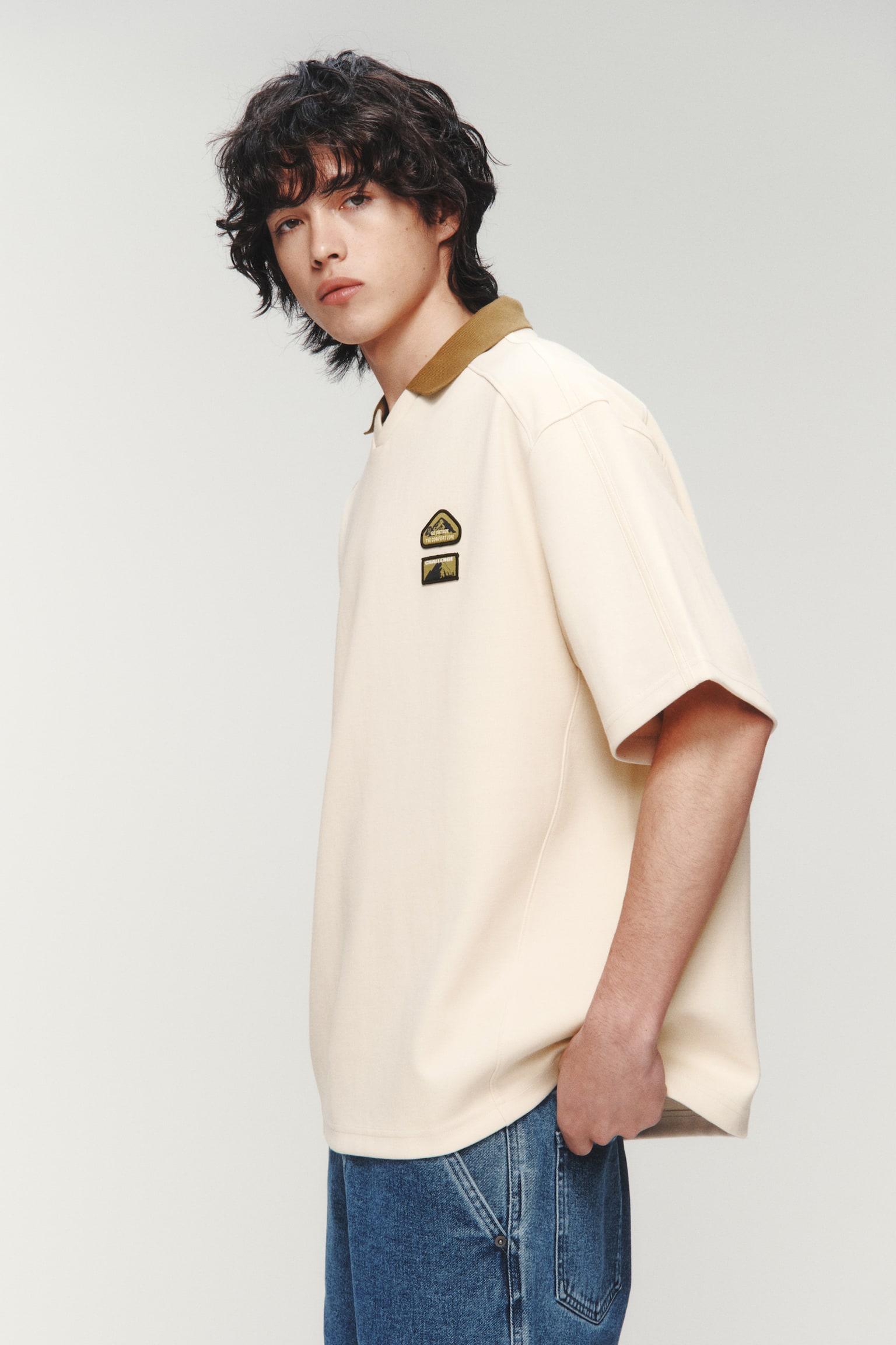 Loose Fit Polo shirt - Beige/Comfort Zone/Dark beige/Challenge Out - 3