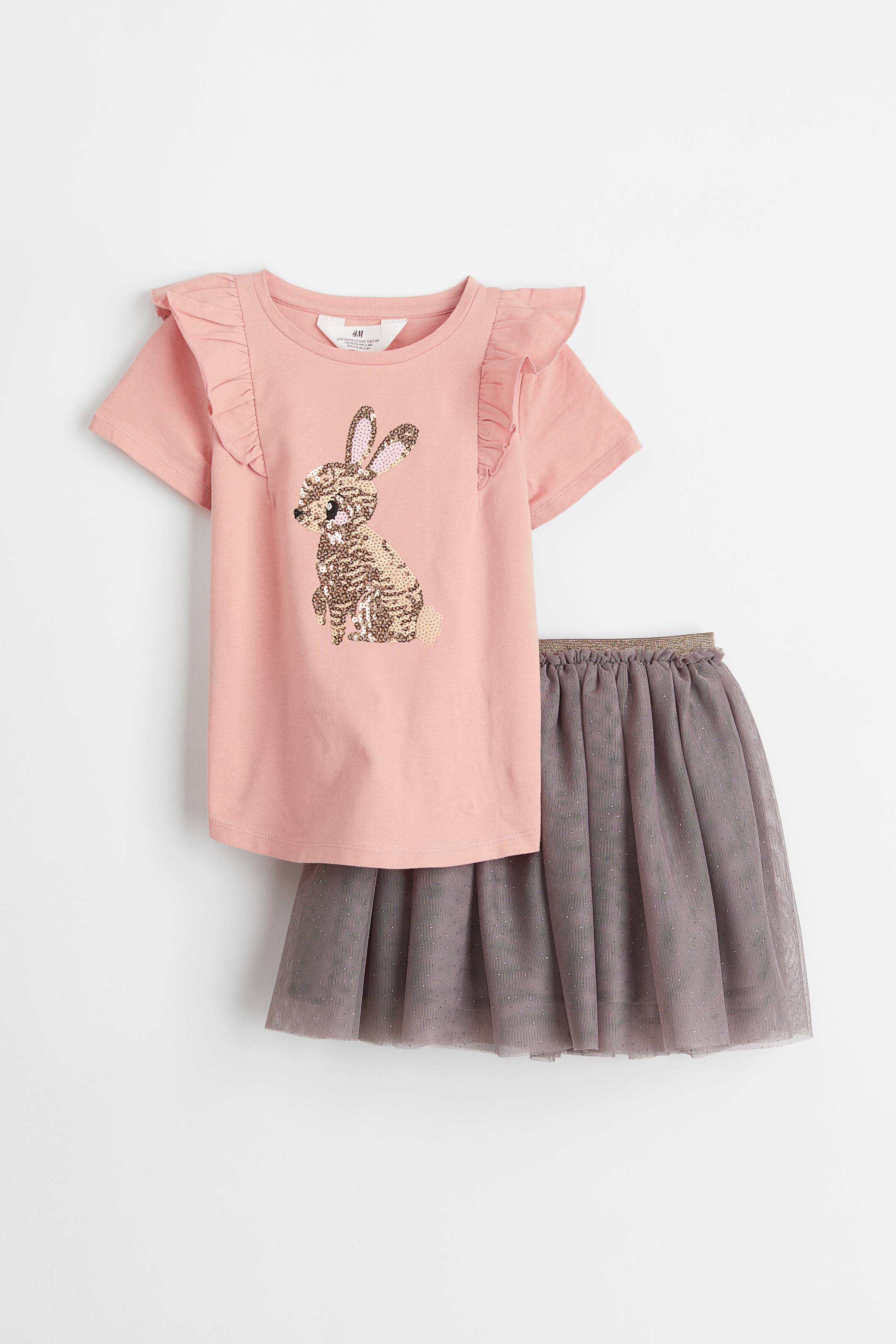 查看大圖: 2件組套裝 - 淺粉紅色/兔子 - Kids | H&M 1