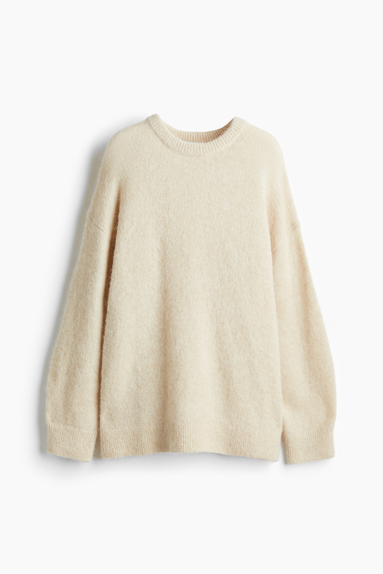 Oversized alpaca-blend jumper - Light beige/Light khaki green/Dark grey marl - 2