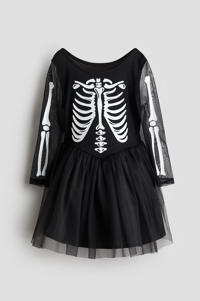 Robe de danseuse - Noir/squelette/Noir/squelette/Noir/araignée/Noir/chat/Rouge foncé/Rose ancien clair - 1