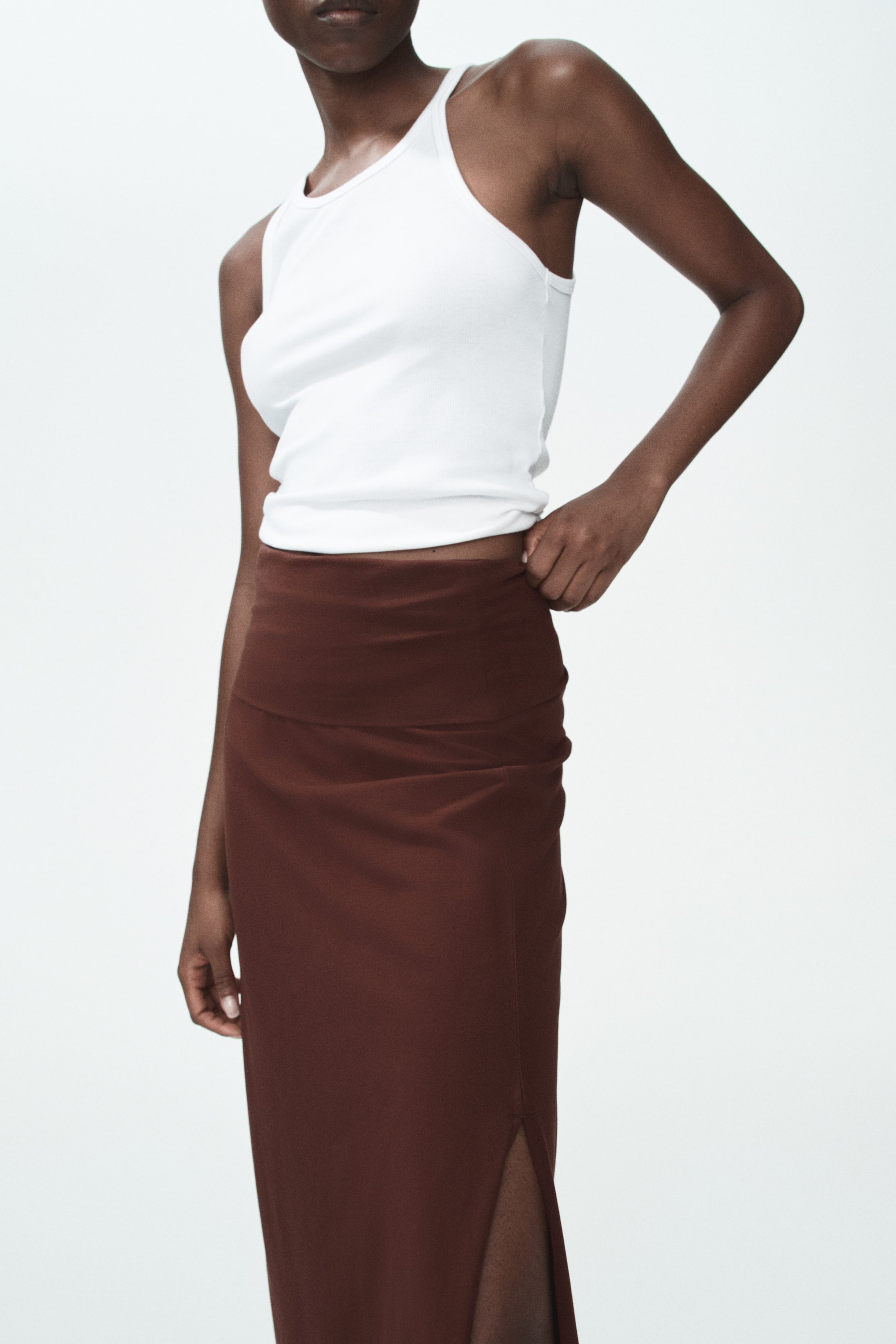 Jupe en coton avec taille repliée