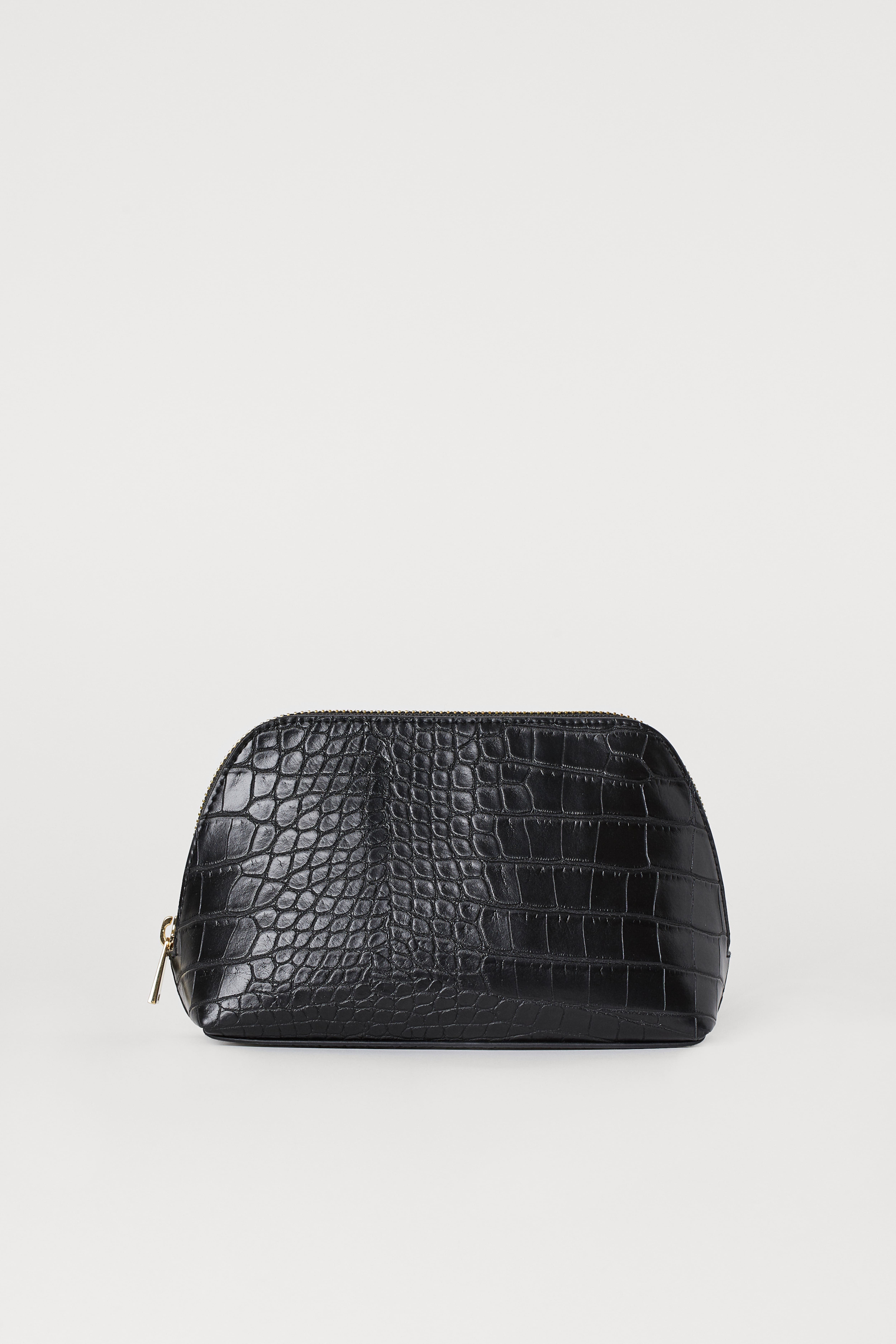 Black croc makeup bag sale