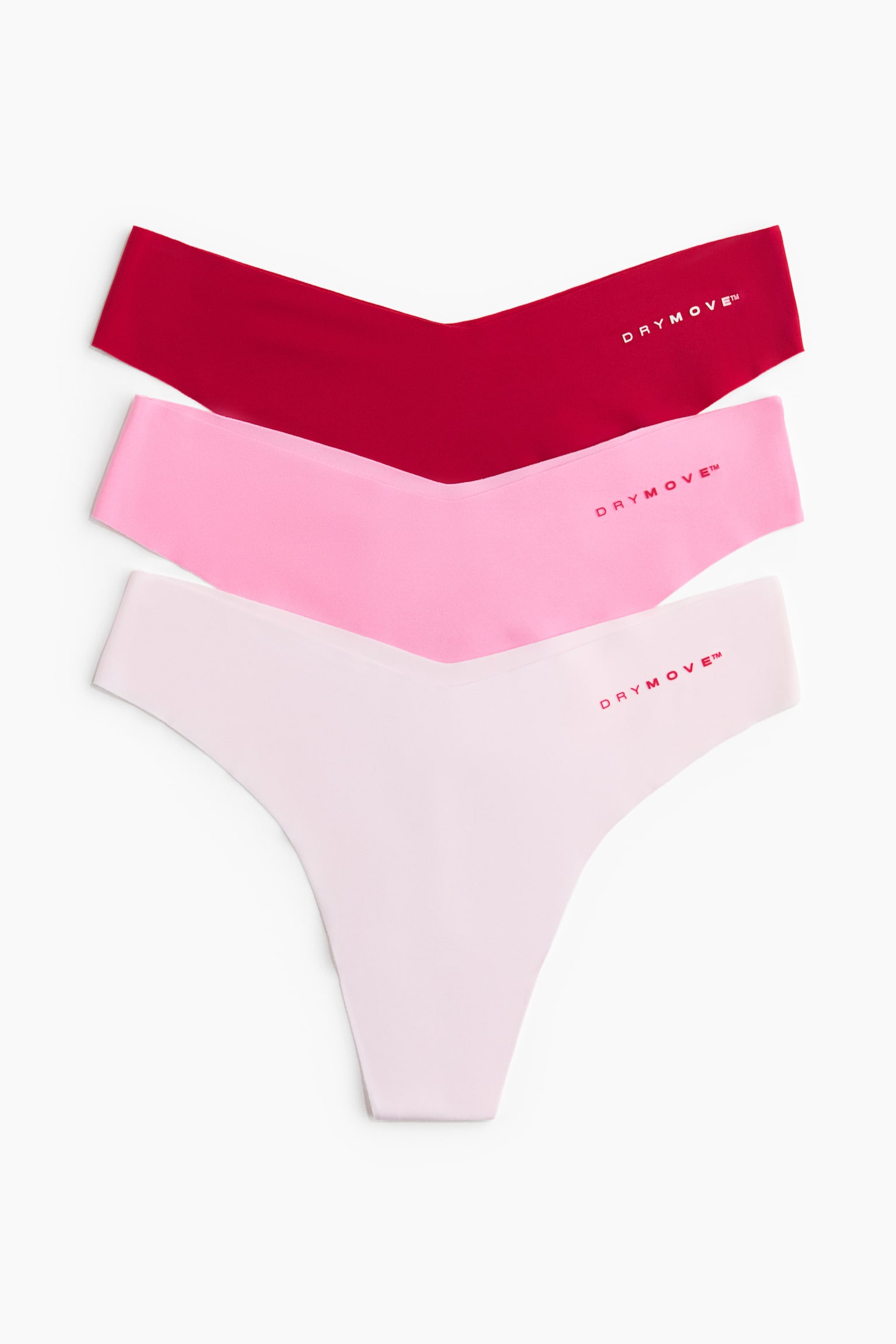 3-pack sports thong briefs with DryMove™ - Pomegranate/Pink/Beige/Black - 3