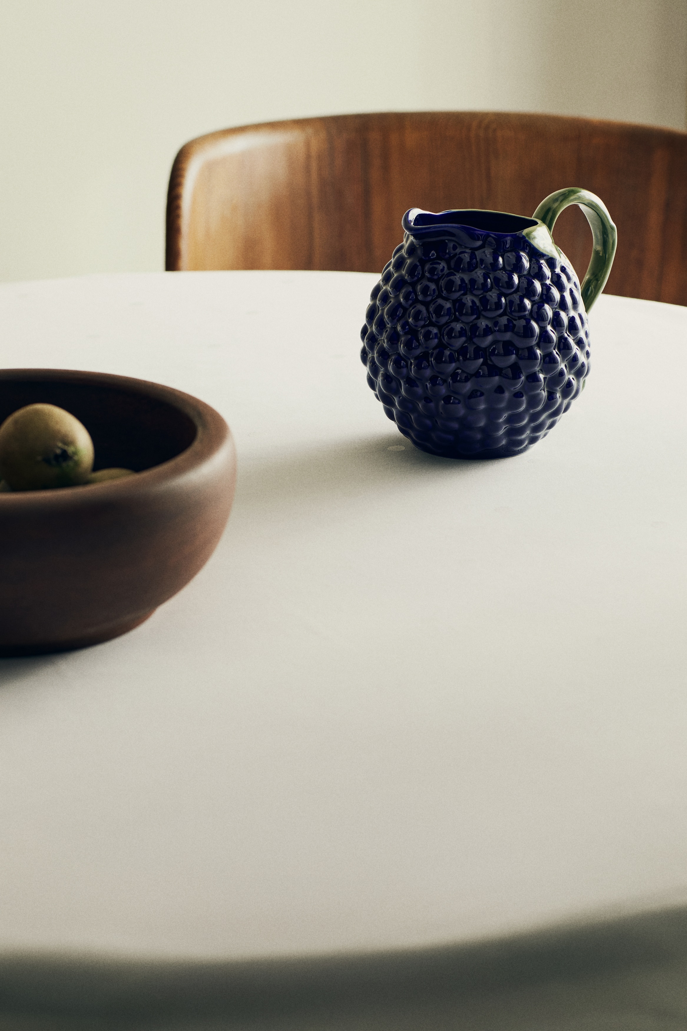 Κεραμική κανάτα με σχηματικό σχέδιο - Σκούρο μπλε/σταφύλια