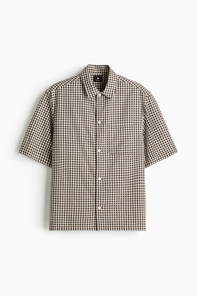 Regular Fit Short Sleeve Shirt - Brown/Gingham check - 1