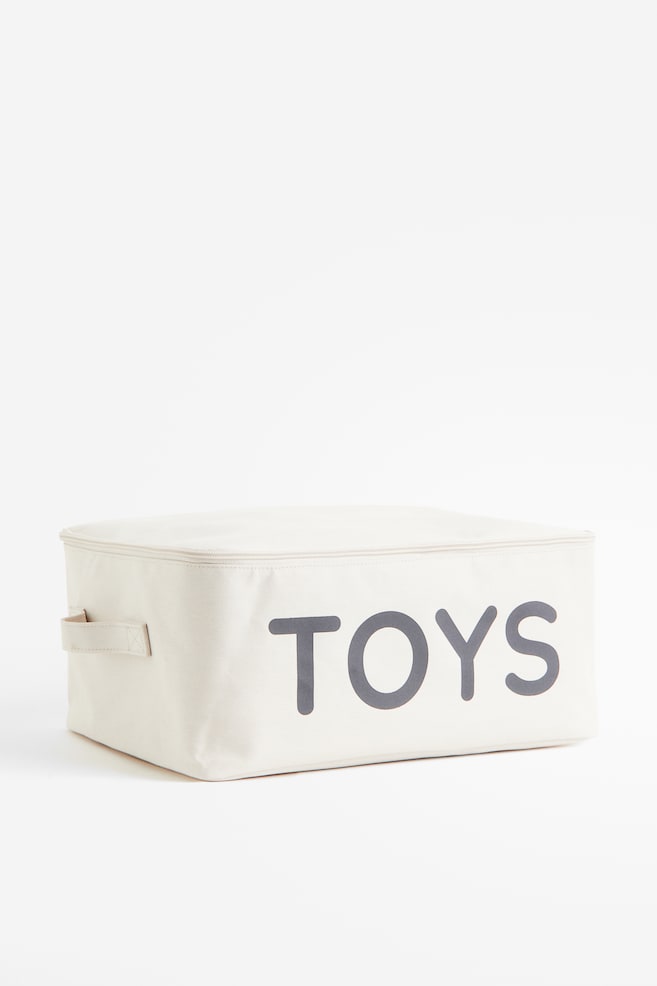Lidded toy storage basket - Light beige/Light pink/Striped/Light blue/Striped/Beige/Striped/Green/Striped/Dark grey - 1