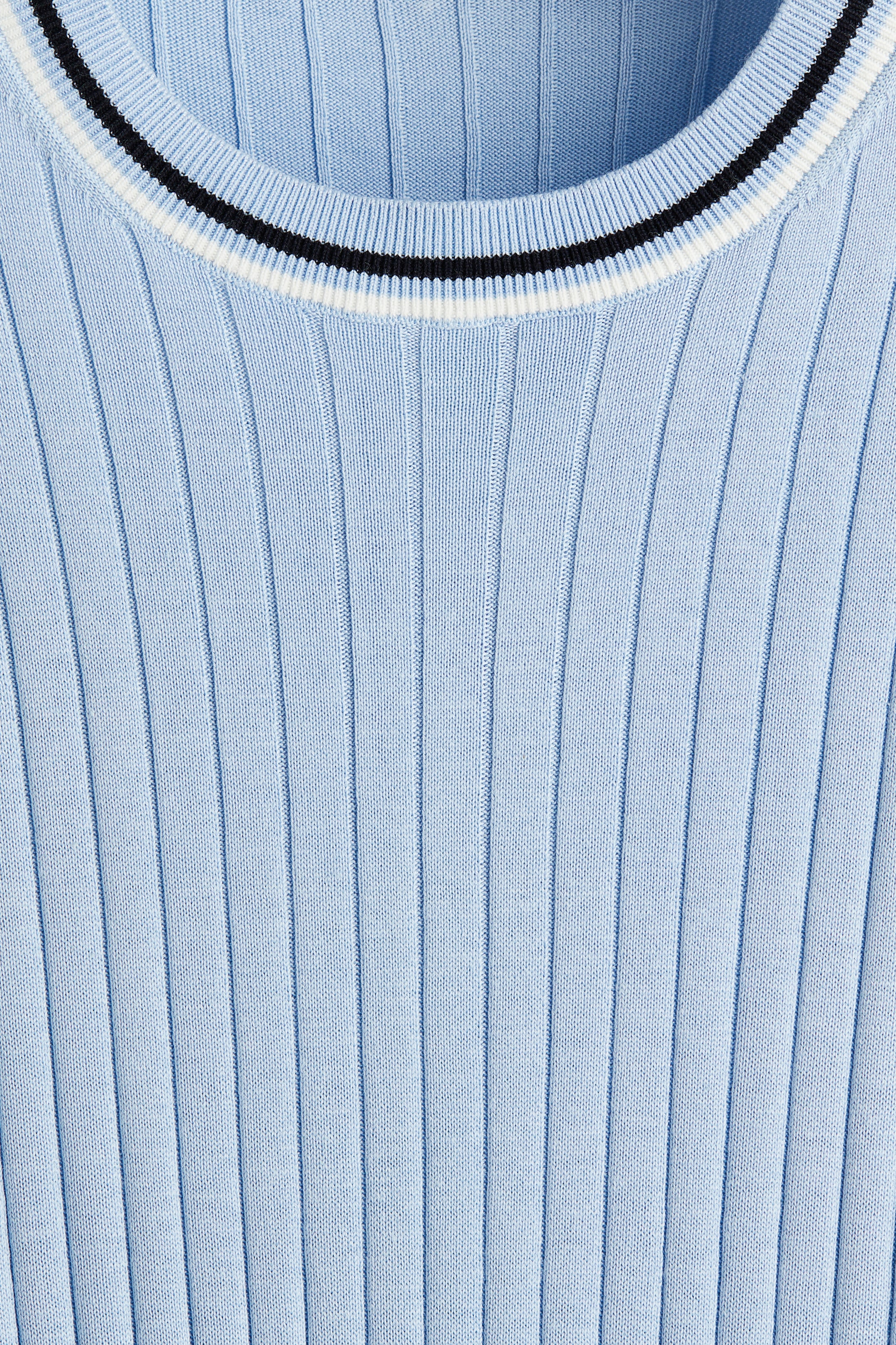View larger image: Slim-Fit Rib-Knit T-Shirt - Light blue - Men | H&M US 6