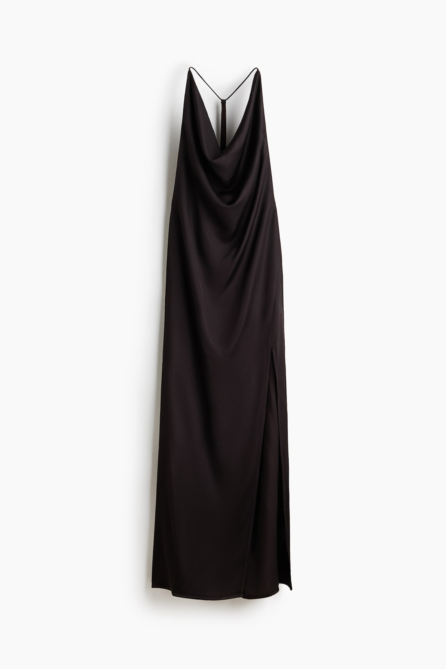 Женское платье H&M Cowl-Neck Viscose Satin, цвет: Тёмный коричневый — фото 1