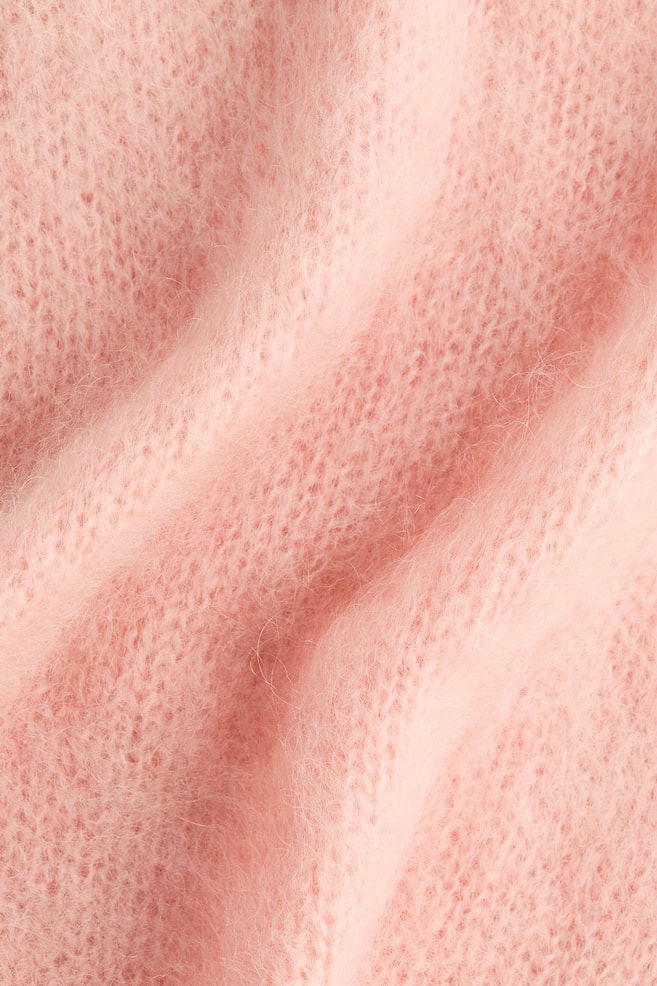 Top en mezcla de mohair - Rosa empolvado/Gris claro jaspeado - 5