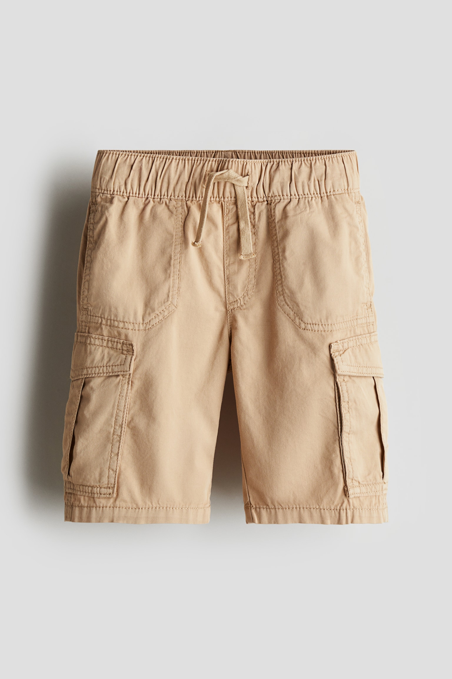 Cotton cargo shorts - Beige/Khaki green/Black - 1