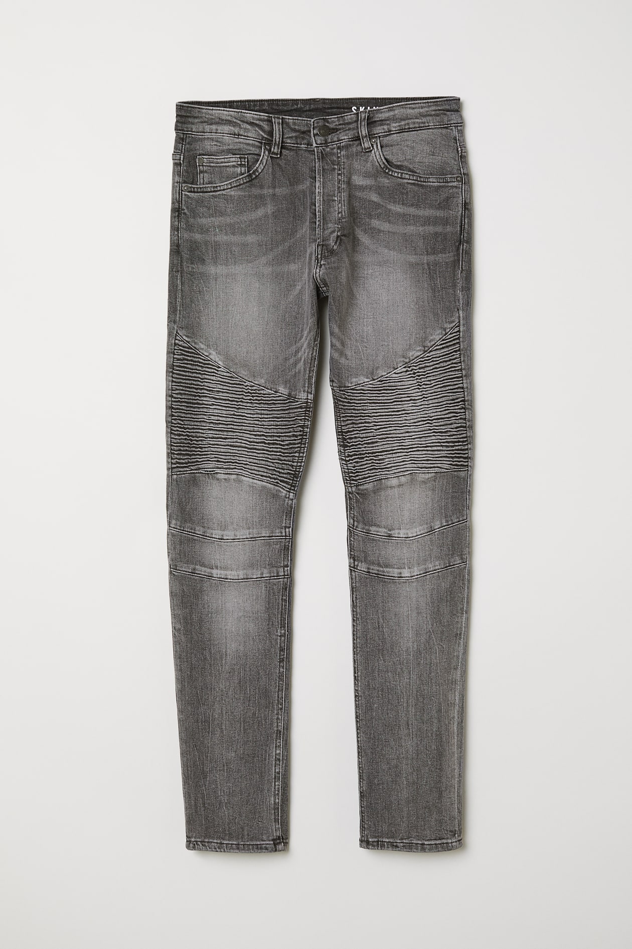 Biker jeans Dark grey denim Men H&M