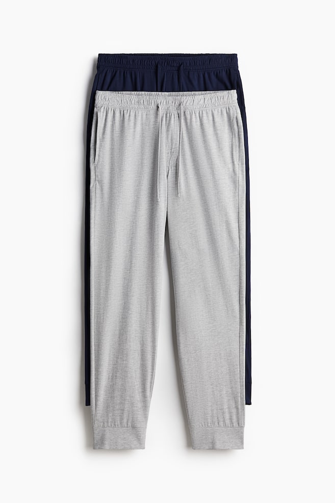 2-pack Regular Fit Pajama Pants - Gray melange/navy blue/Black/dark gray melange - 1