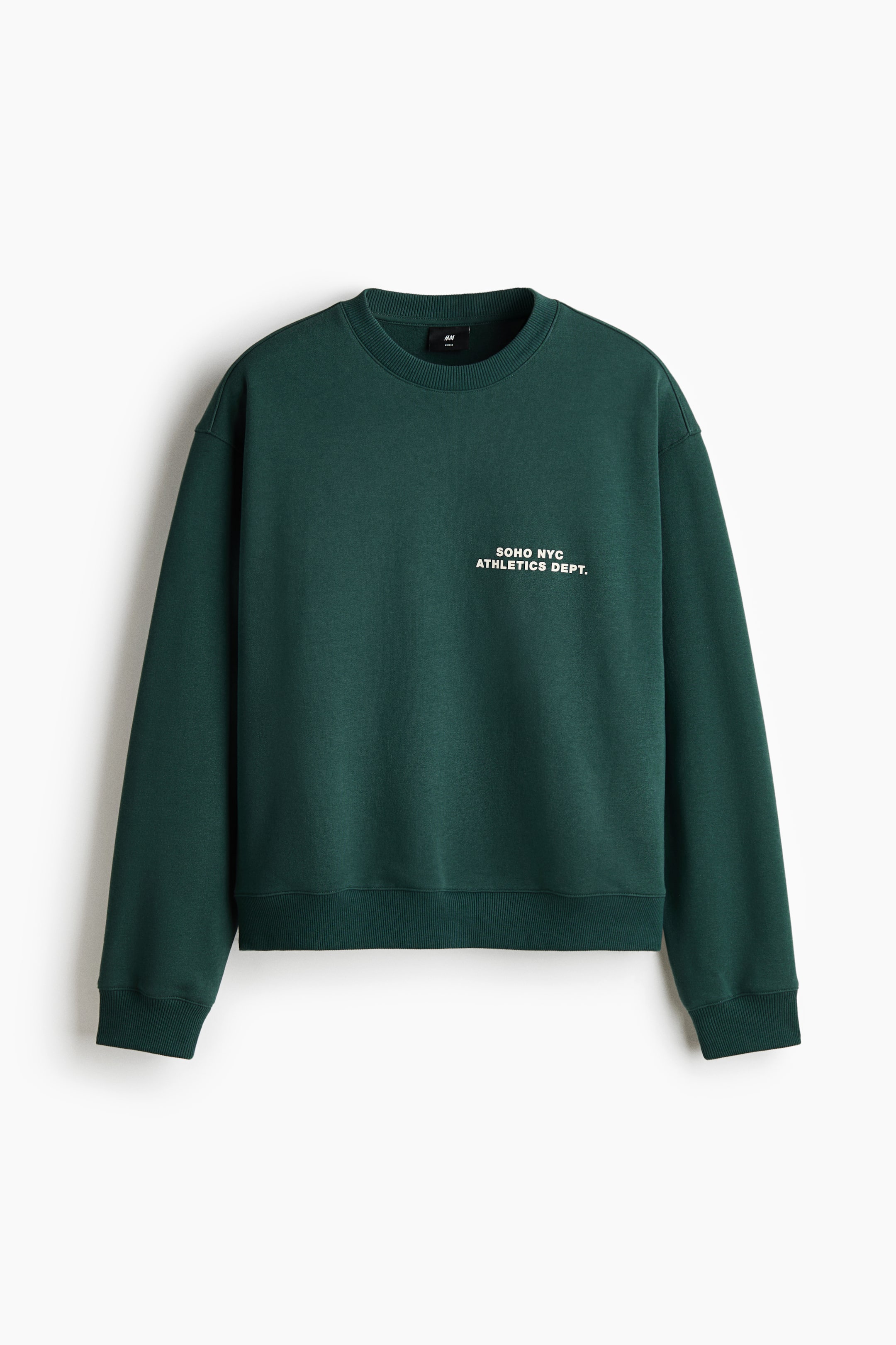 Ver imagen más grande: Sudadera Loose Fit - Verde oscuro/Soho NYC - HOMBRE | H&M ES 1