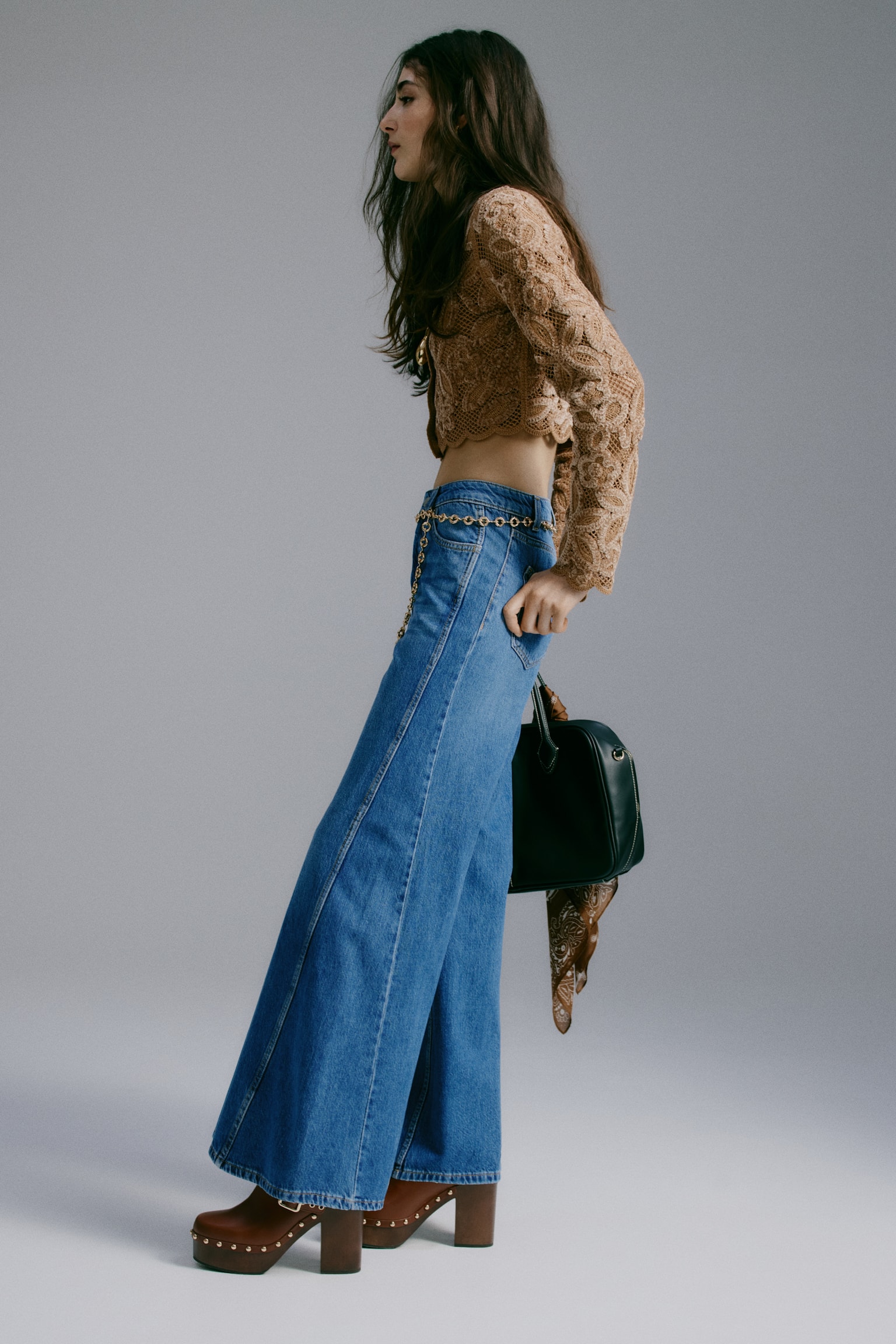 Flared High Waist Jeans - Blu denim - 1