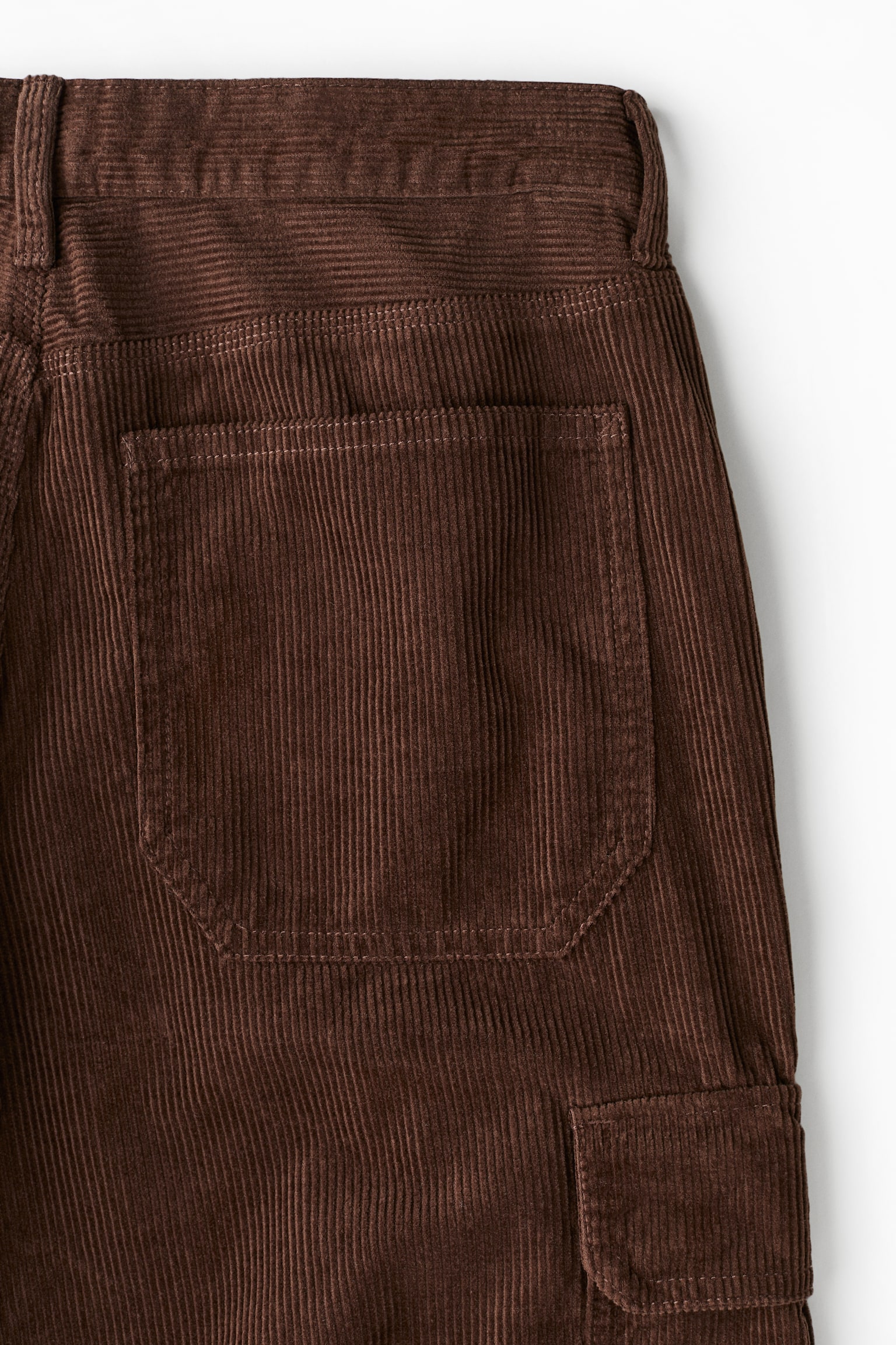 Loose Fit Corduroy cargo trousers - Castanho/Preto - 3