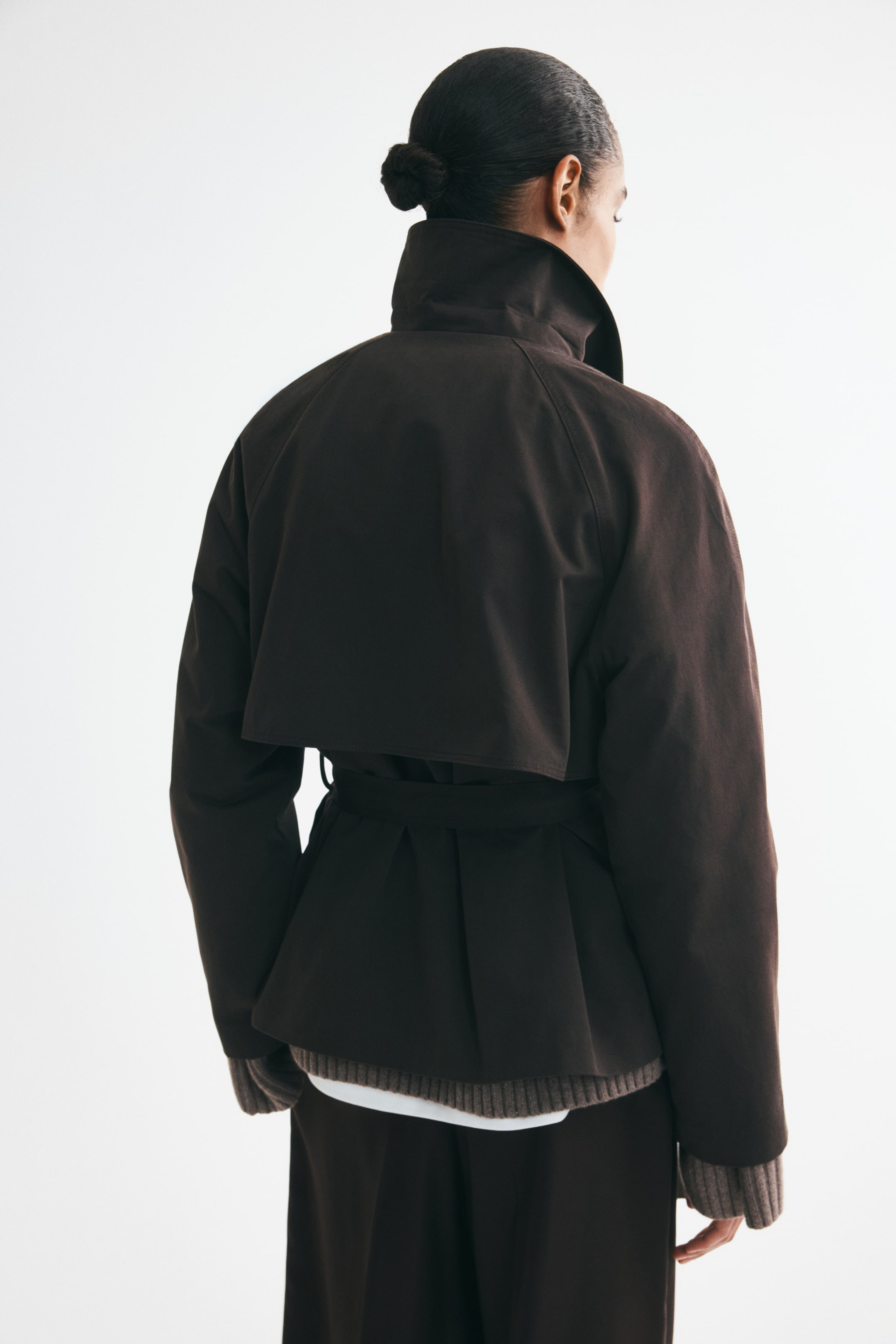 Short Tie-Belt Trench Coat